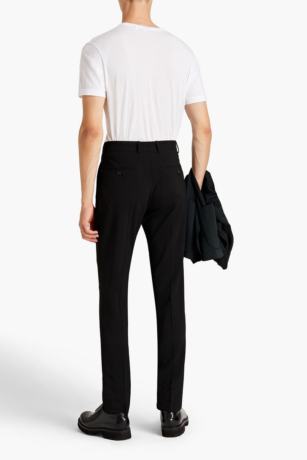 DUNHILL Slim-fit wool-crepe pants