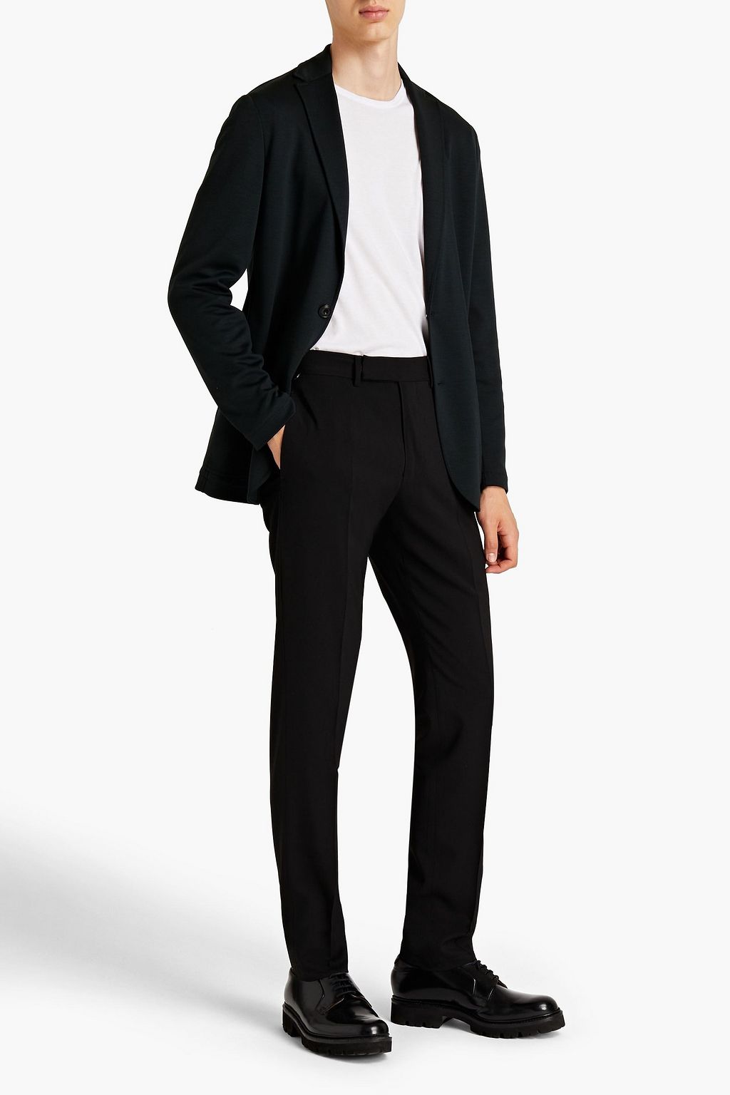 DUNHILL Slim-fit wool-crepe pants