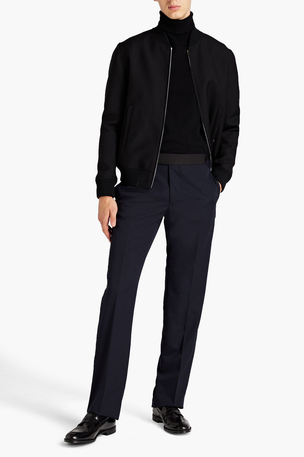 DUNHILL Slim-fit wool-crepe pants