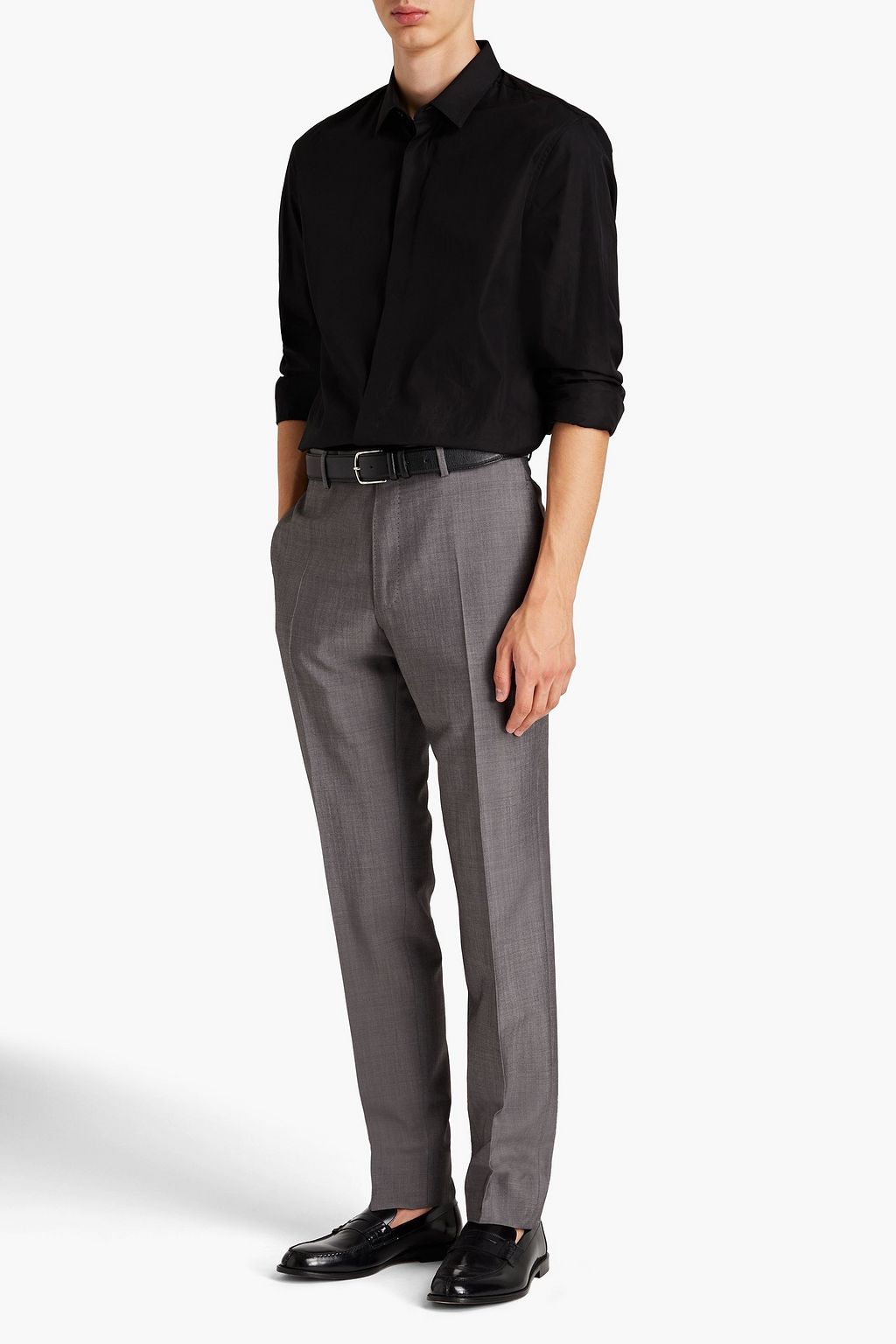 DUNHILL Slim-fit wool and mohair-blend pants