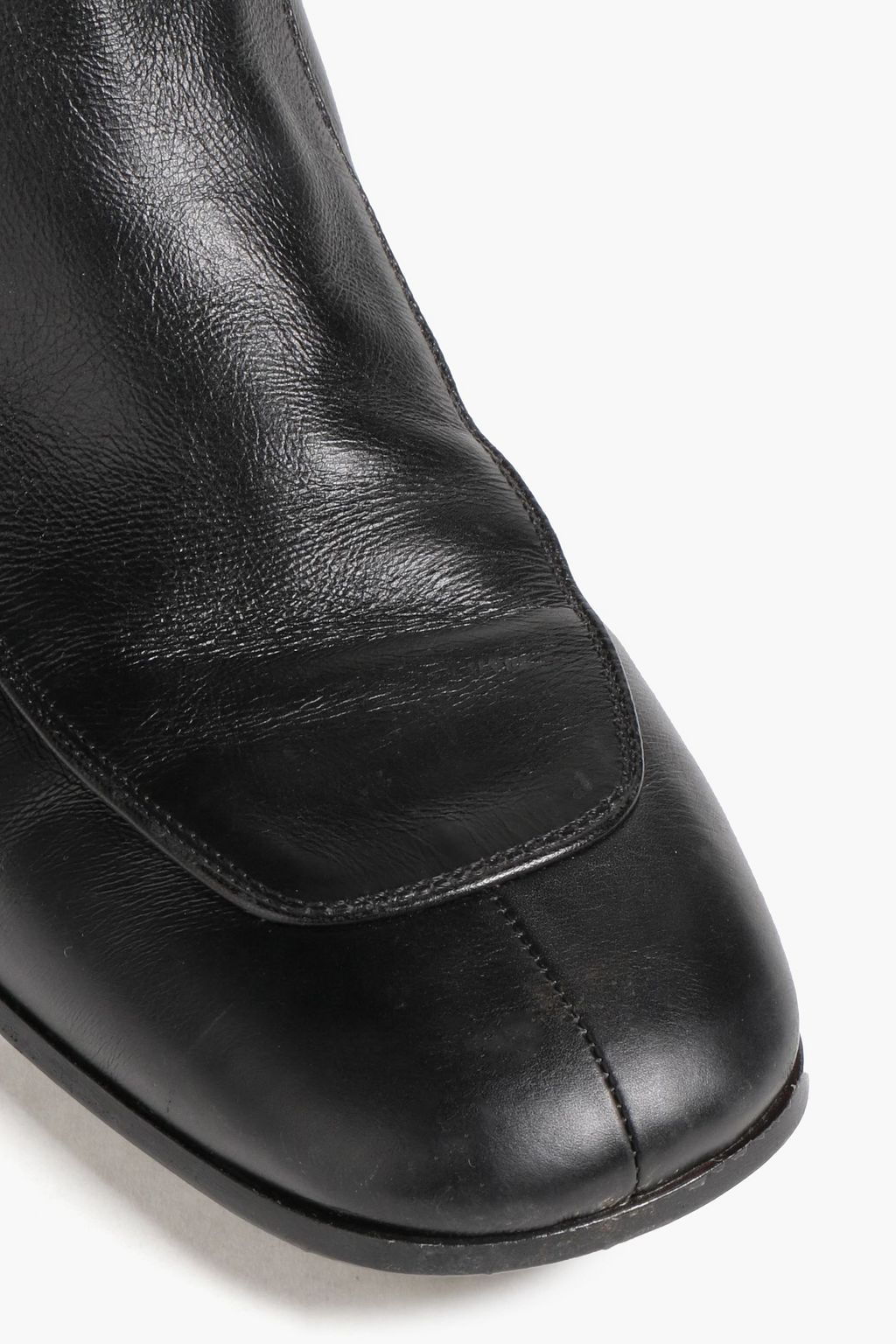 SAINT LAURENT Miles 30 burnished textured-leather ankle boots