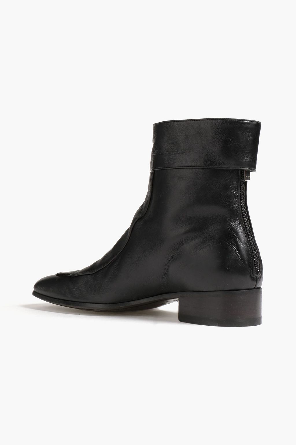 SAINT LAURENT Miles 30 burnished textured-leather ankle boots