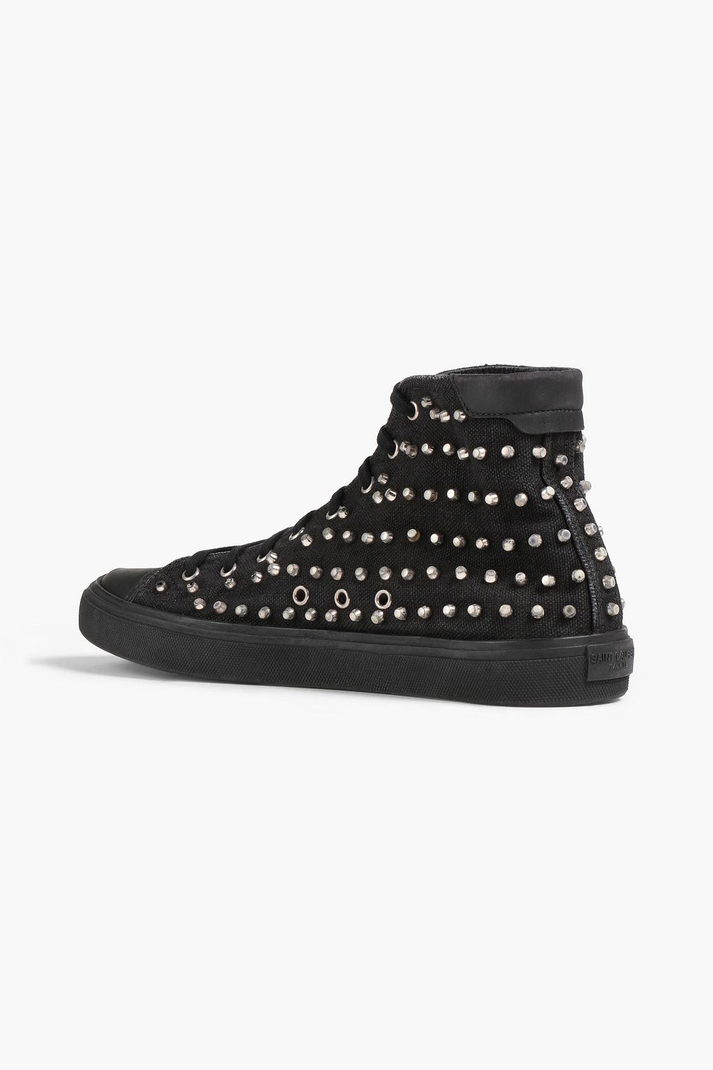 SAINT LAURENT Bedford studded canvas high-top sneakers