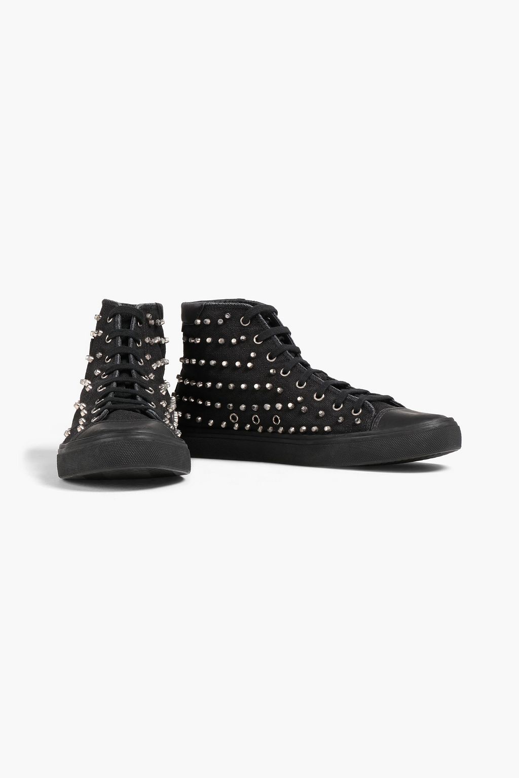 SAINT LAURENT Bedford studded canvas high-top sneakers