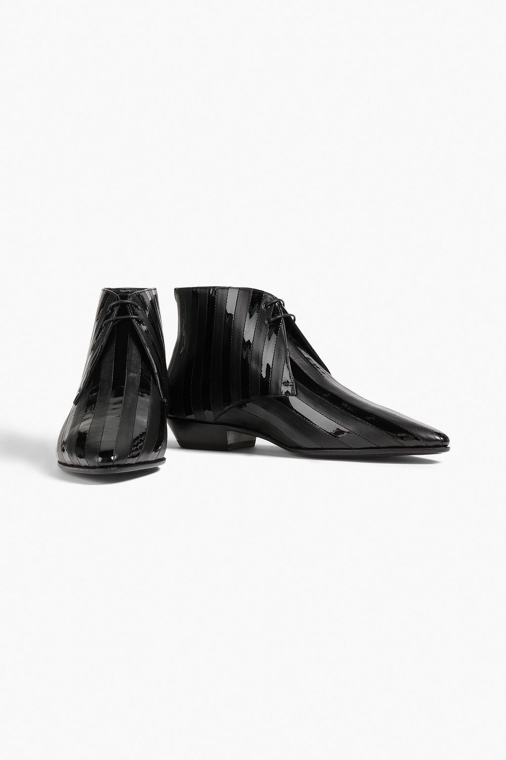 SAINT LAURENT Smooth and patent-leather boots