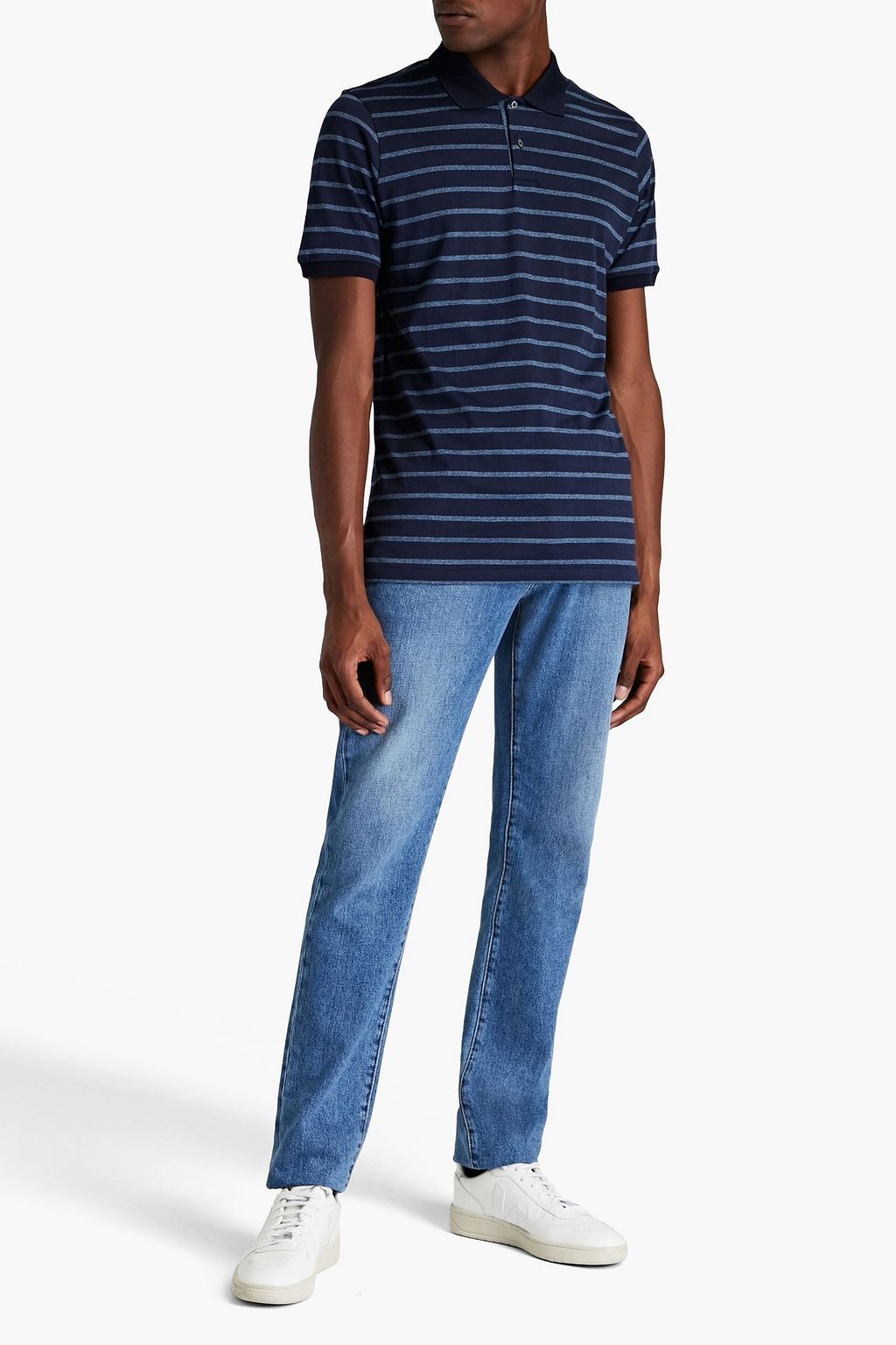 DUNHILL Poloshirt aus Baumwoll-Jersey mit Streifen