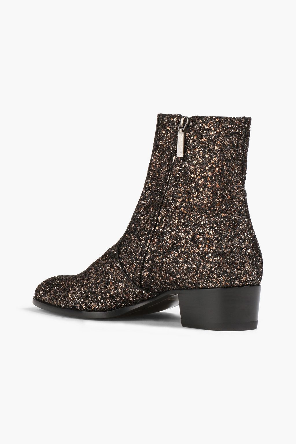 SAINT LAURENT Glittered leather boots