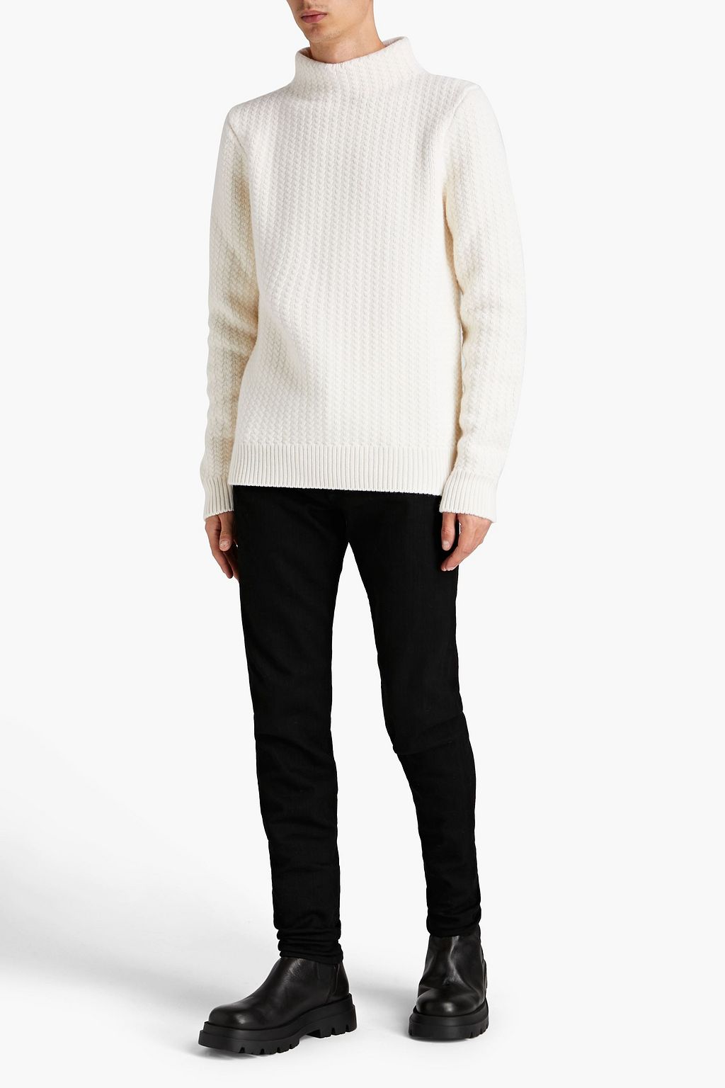 DOLCE & GABBANA Cable-knit wool turtleneck sweater
