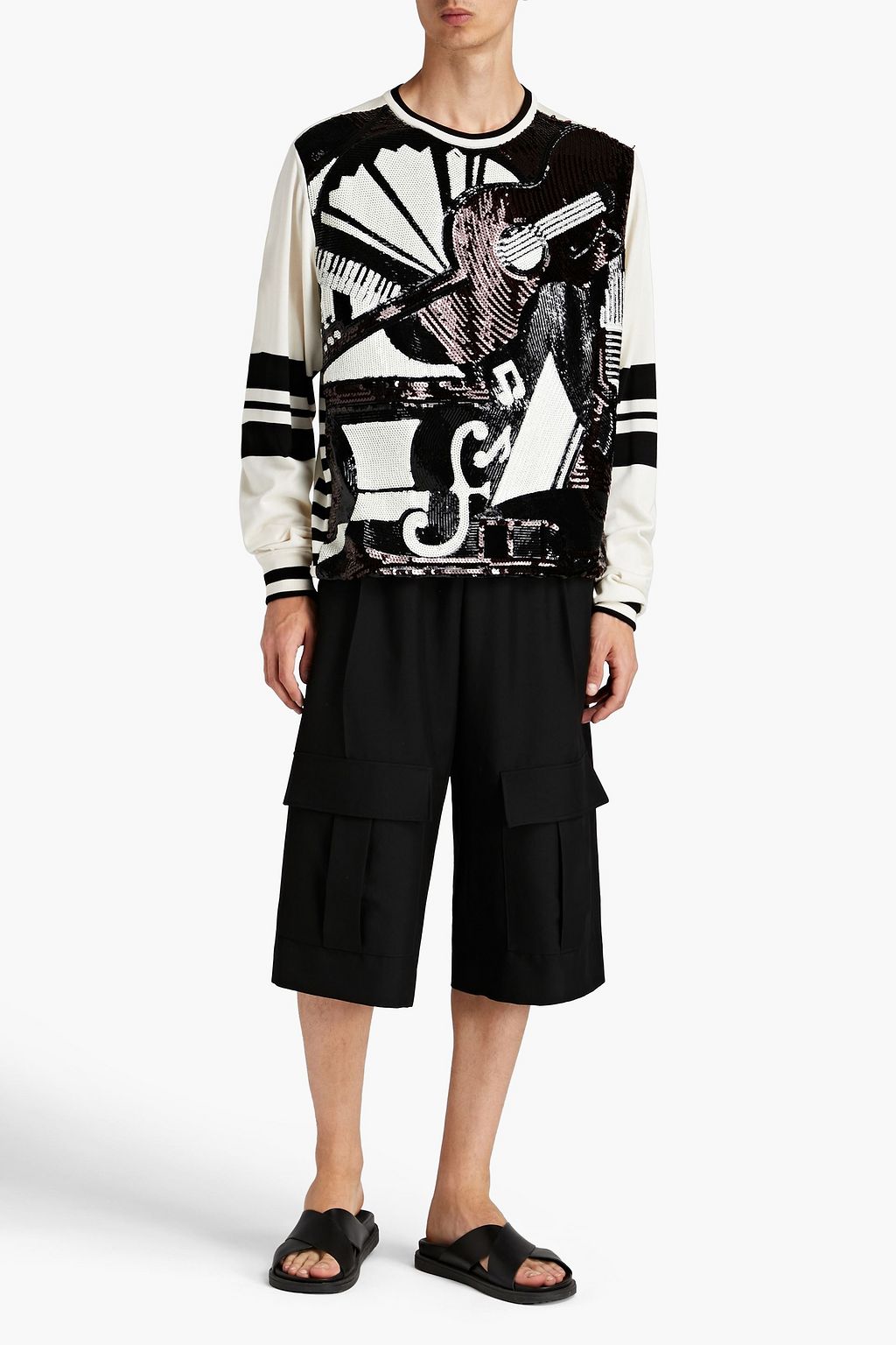DOLCE & GABBANA Sequin-embellished silk-blend sweater