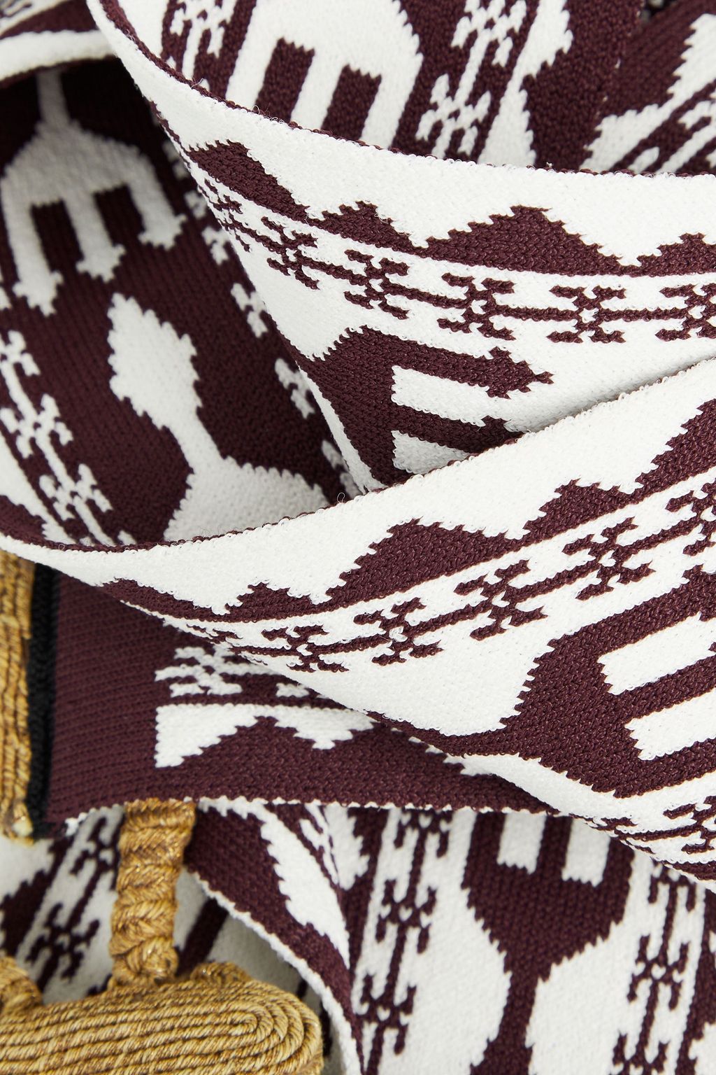 VALENTINO GARAVANI Embellished jacquard-knit scarf