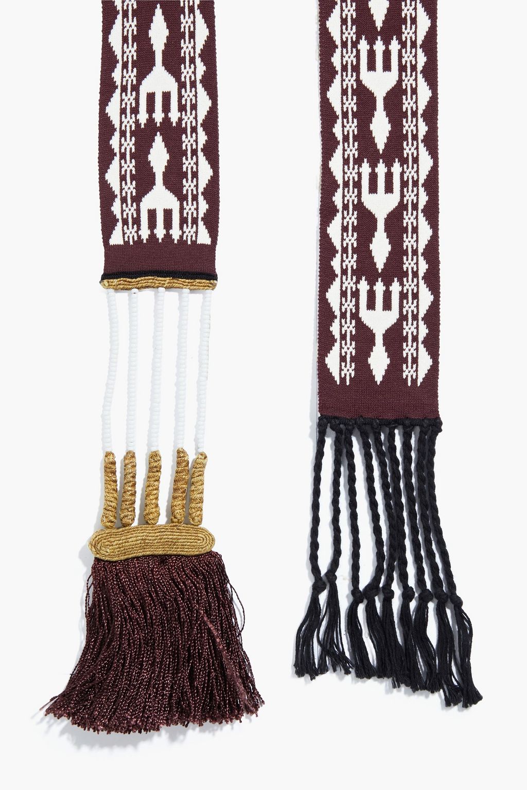 VALENTINO GARAVANI Embellished jacquard-knit scarf