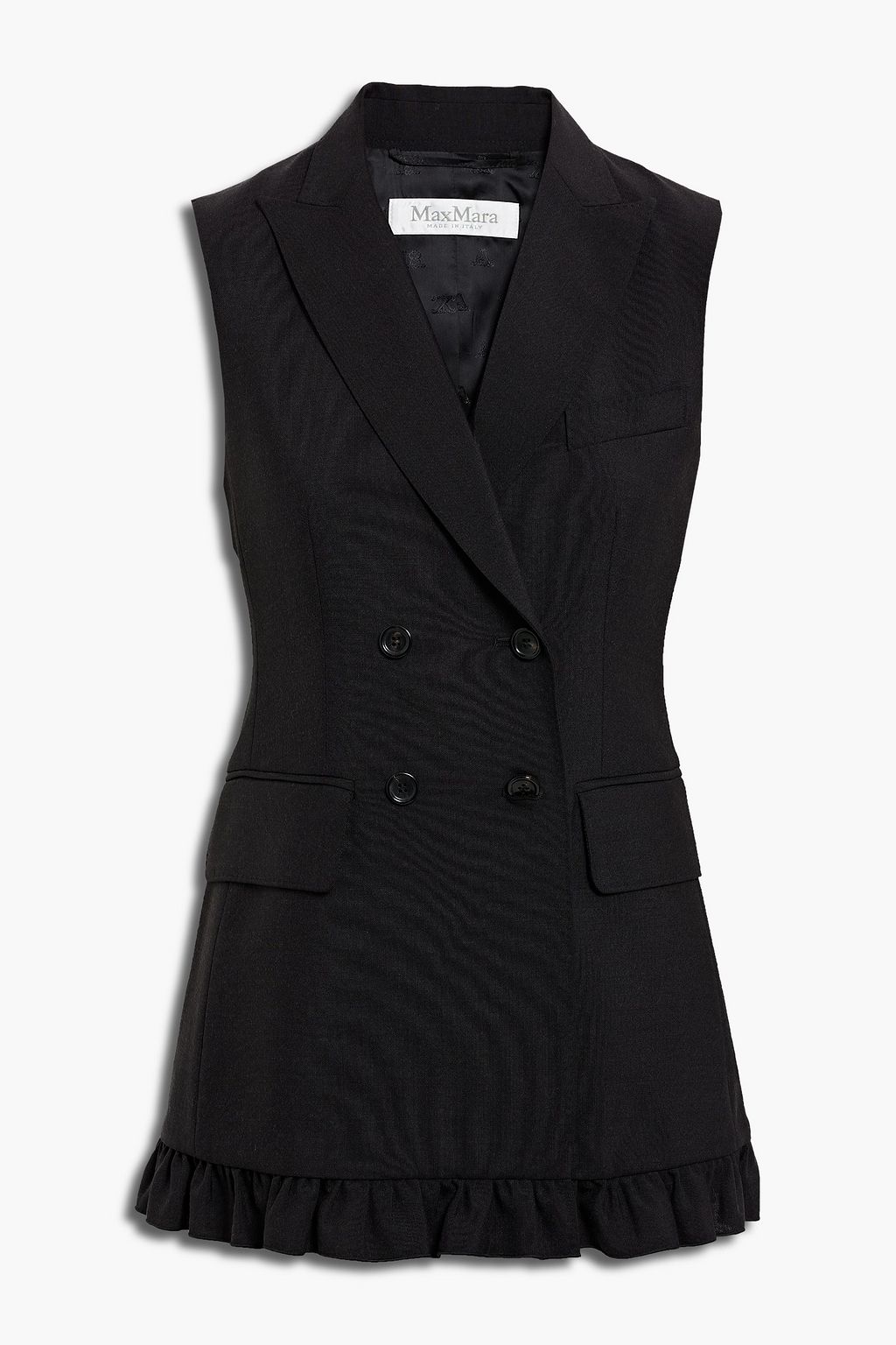 Black Ruffled mohair and silk-blend vest | MAX MARA | THE OUTNET