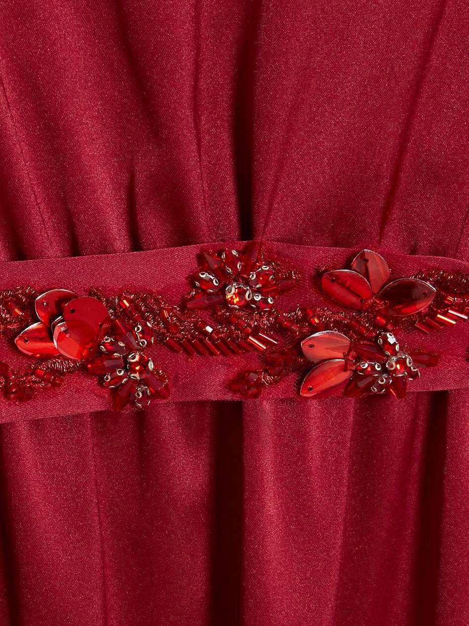 embellished satin gown