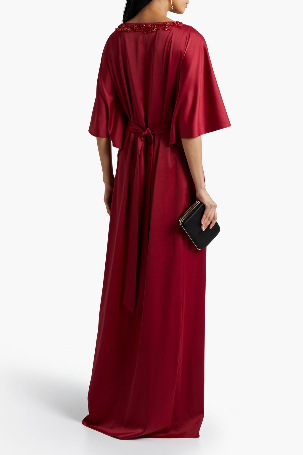 MARCHESA NOTTE Embellished satin gown