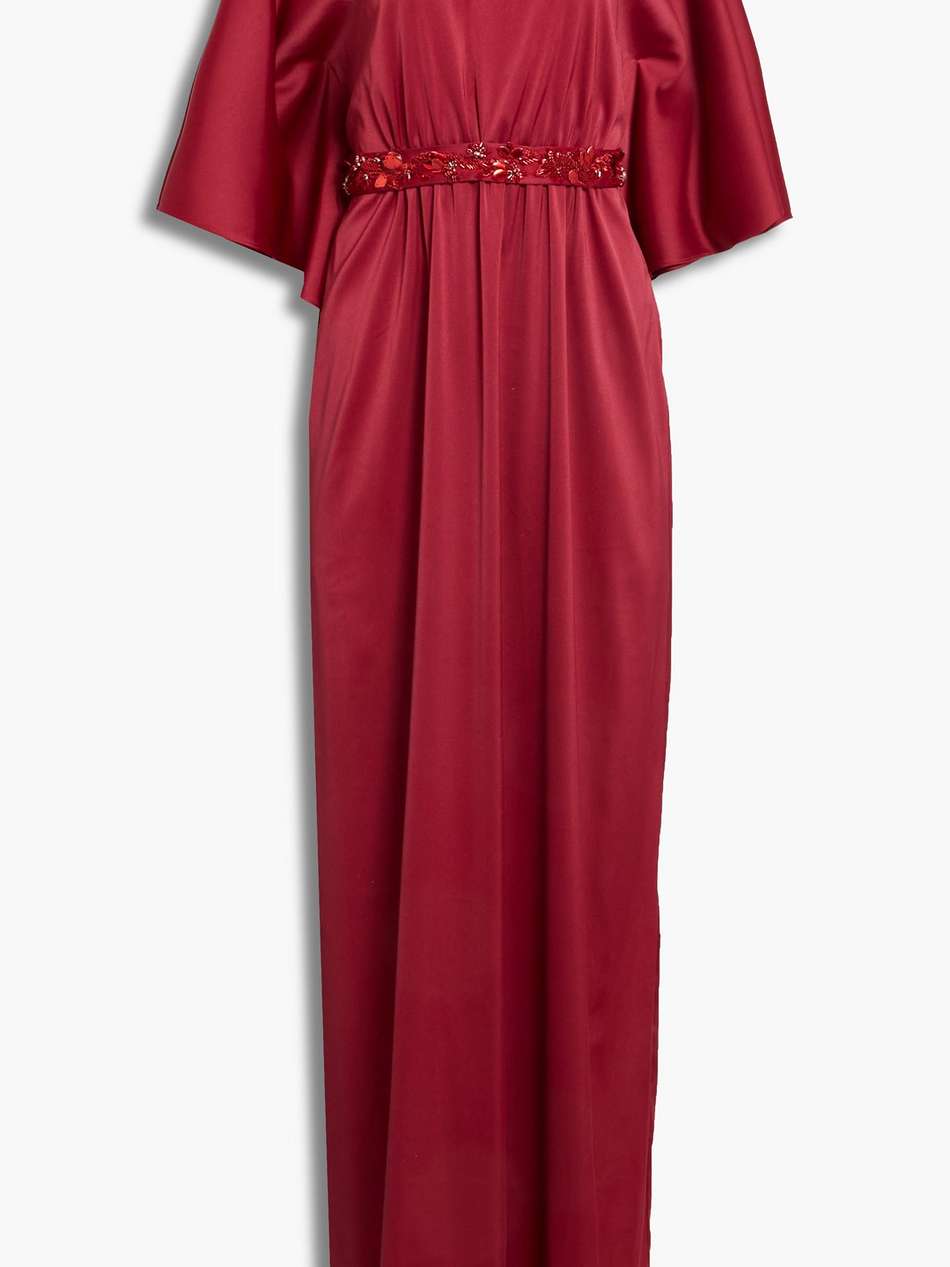 embellished satin gown