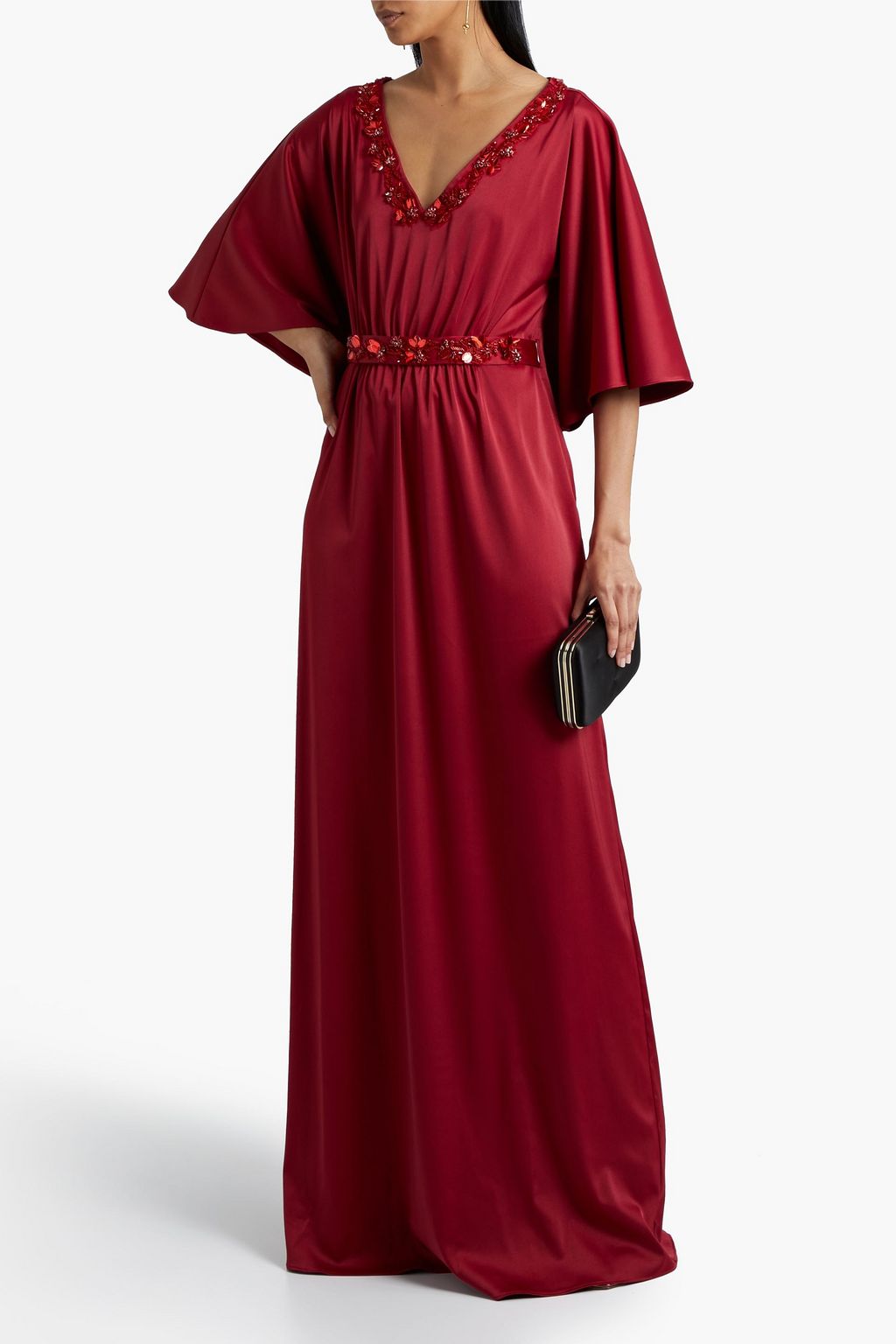 MARCHESA NOTTE Embellished satin gown