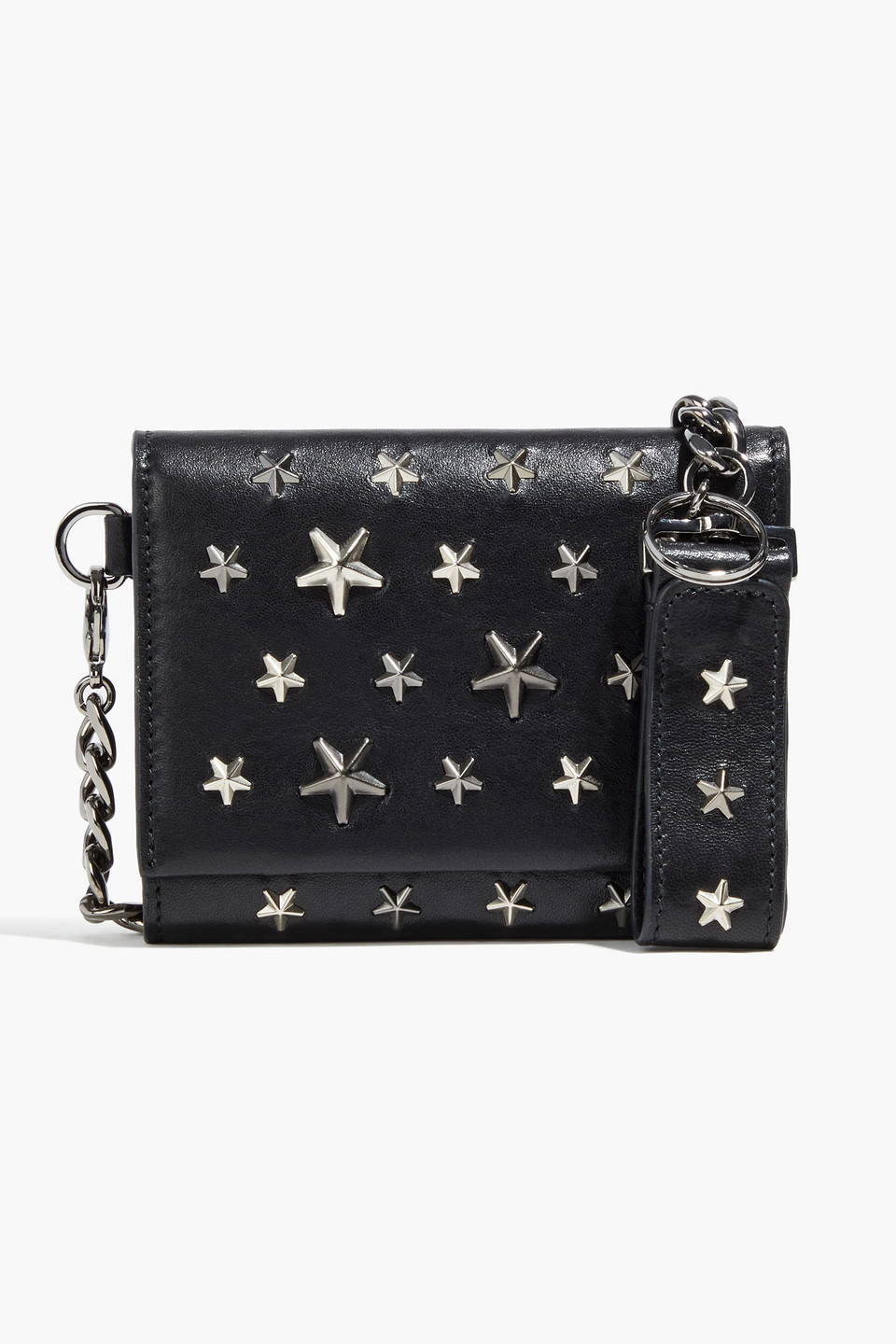 Jimmy Choo Archy Studded Leather Wallet In Black