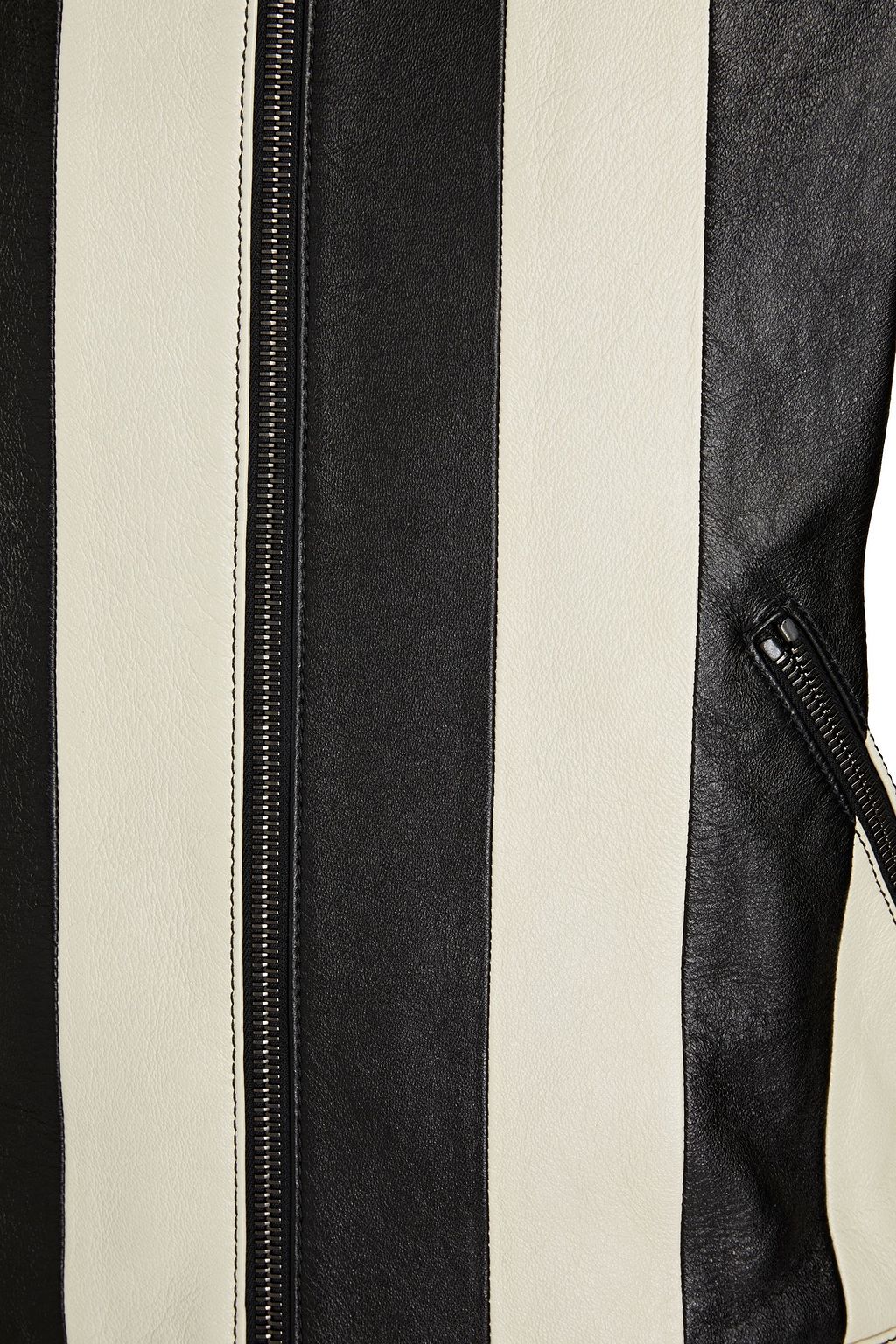 SAINT LAURENT Striped leather jacket