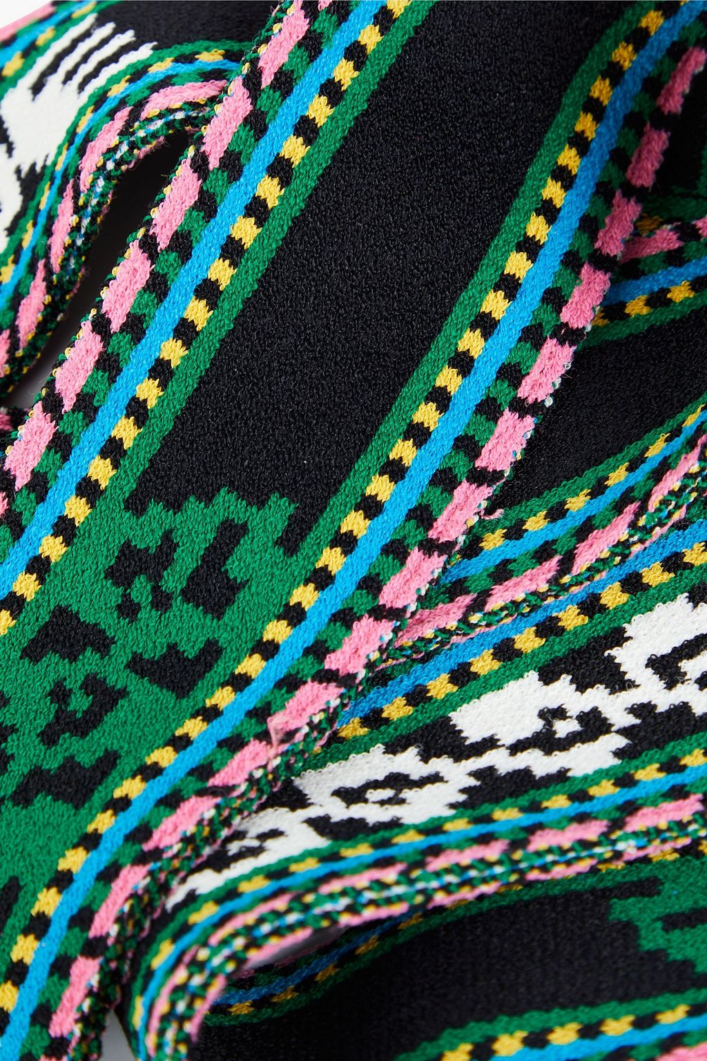 VALENTINO GARAVANI Embellished jacquard-knit scarf