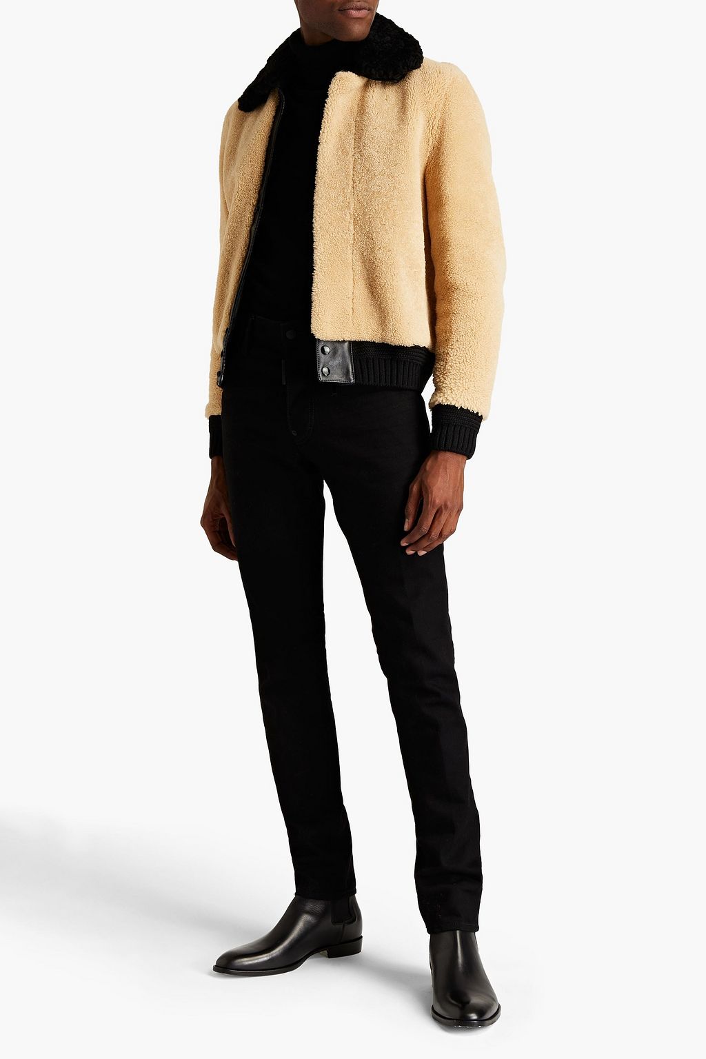 SAINT LAURENT Two-tone shearling jacket