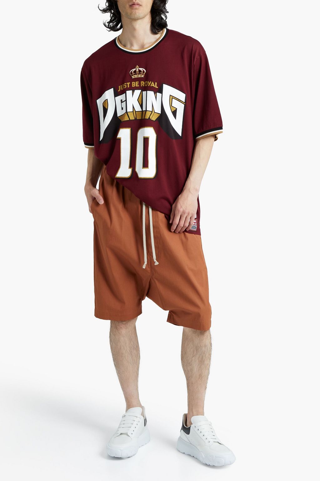 DOLCE & GABBANA Embroidered printed cotton-jersey T-shirt