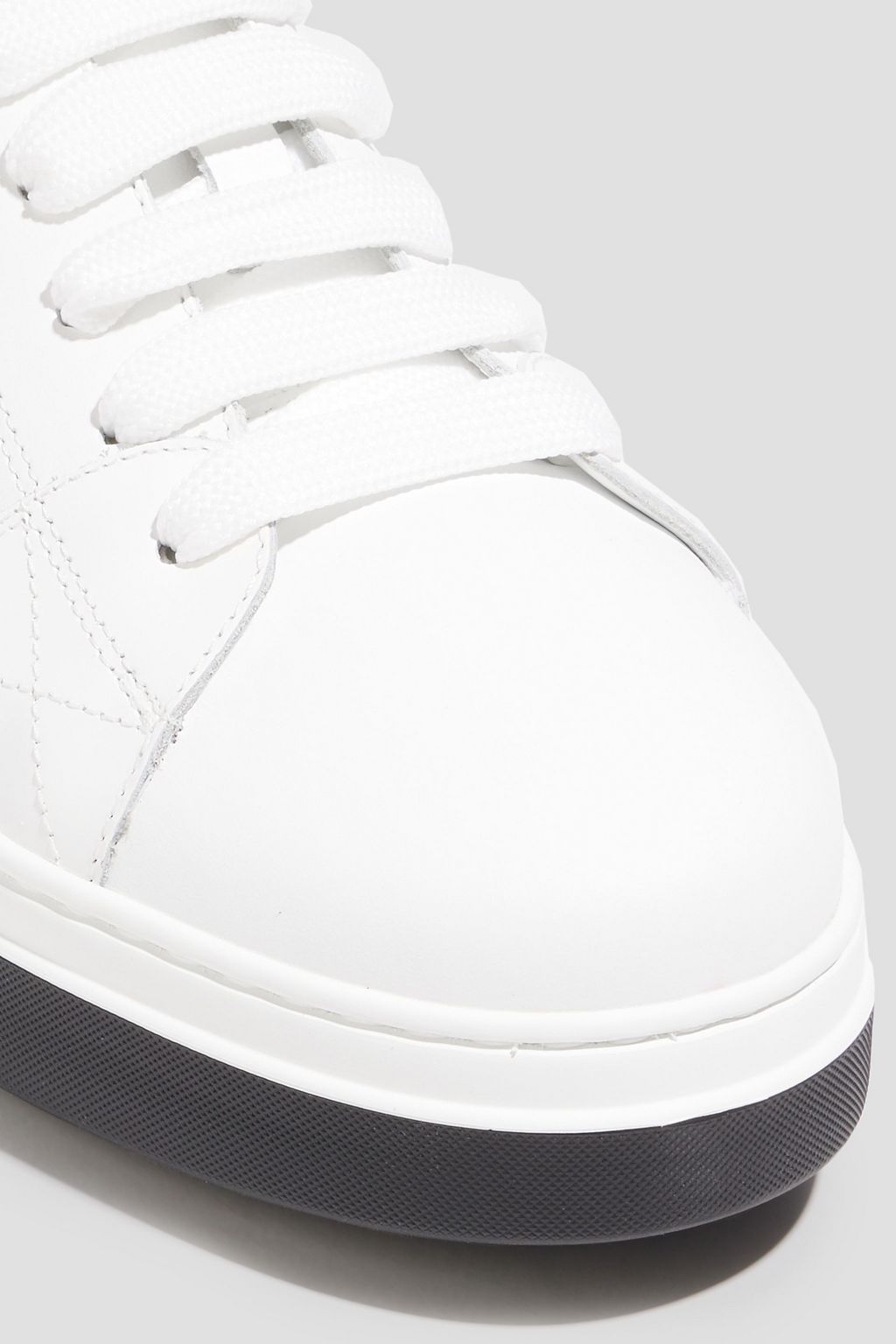 DSQUARED2 Bumper appliquéd printed leather and nubuck sneakers