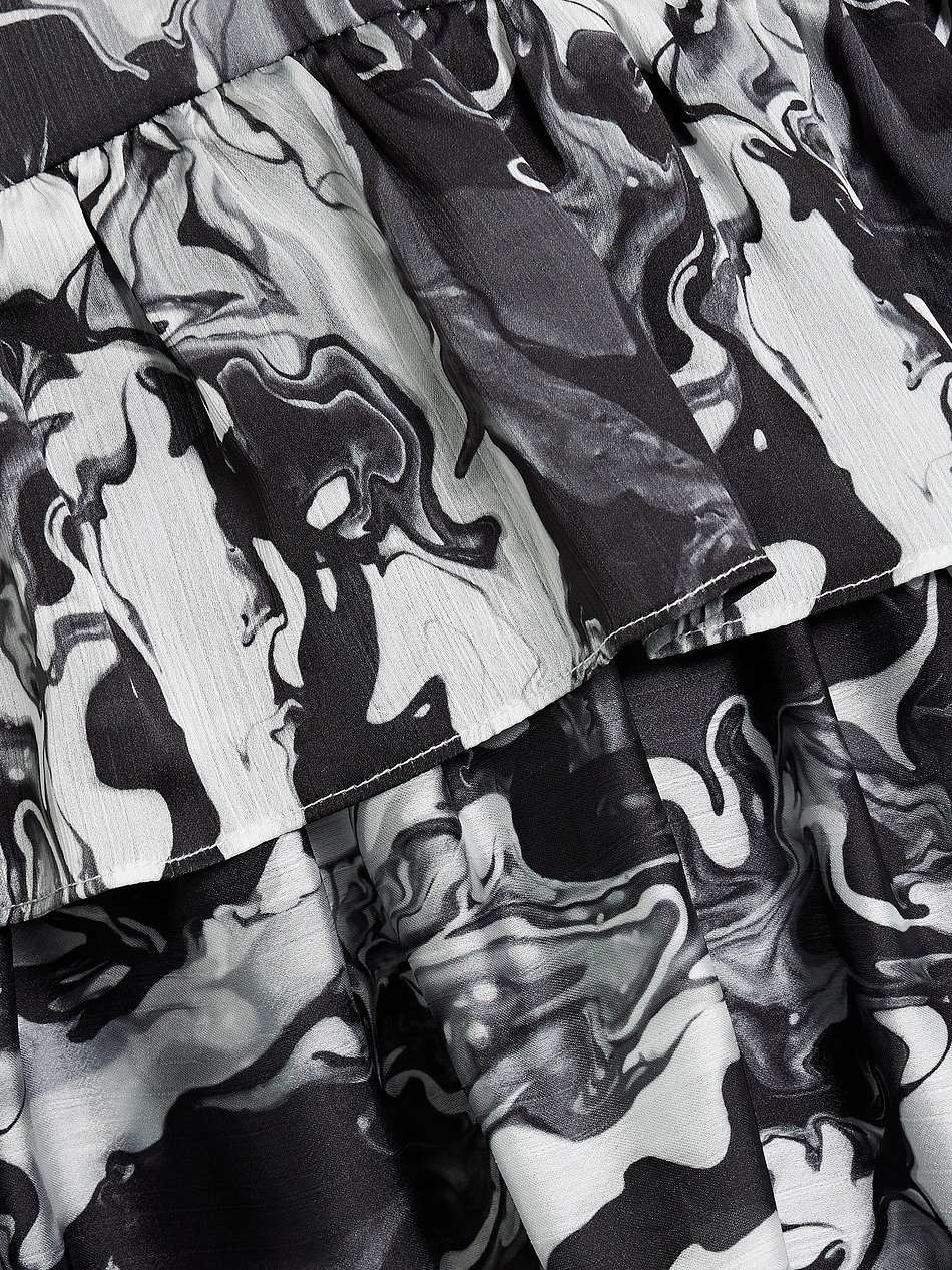 tiered printed crepe de chine midi dress
