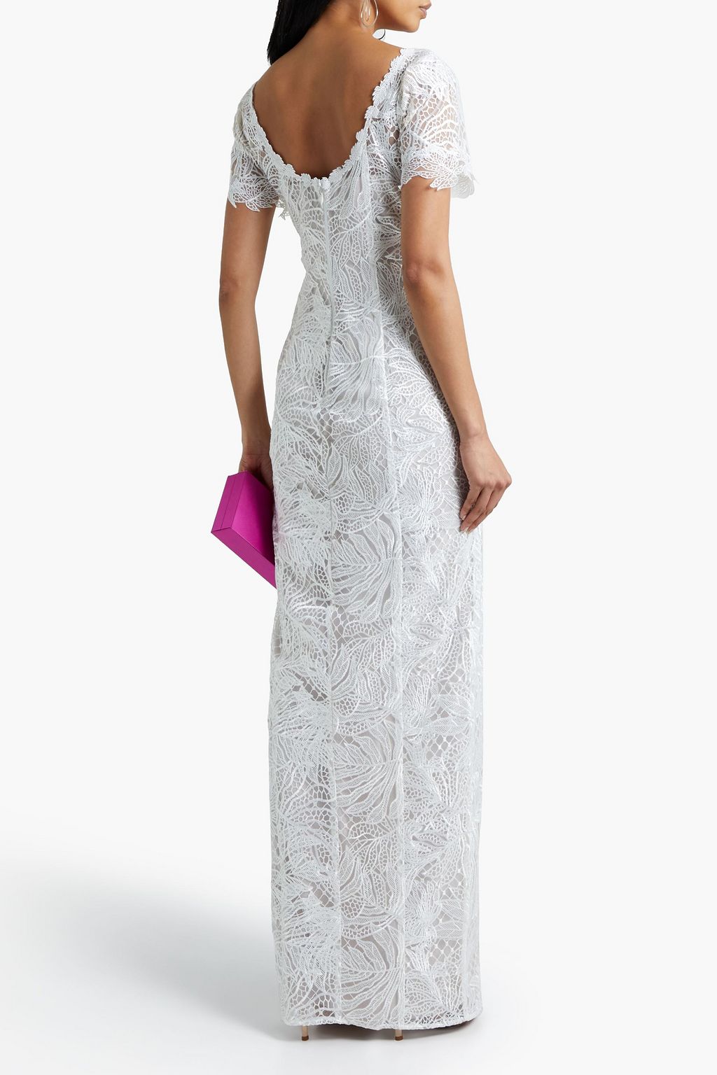 MARCHESA NOTTE Embroidered tulle gown