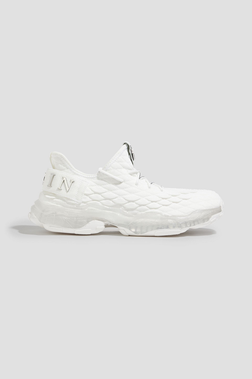 Philipp Plein Hyper Shock Stretch Knit Running Sneakers In White