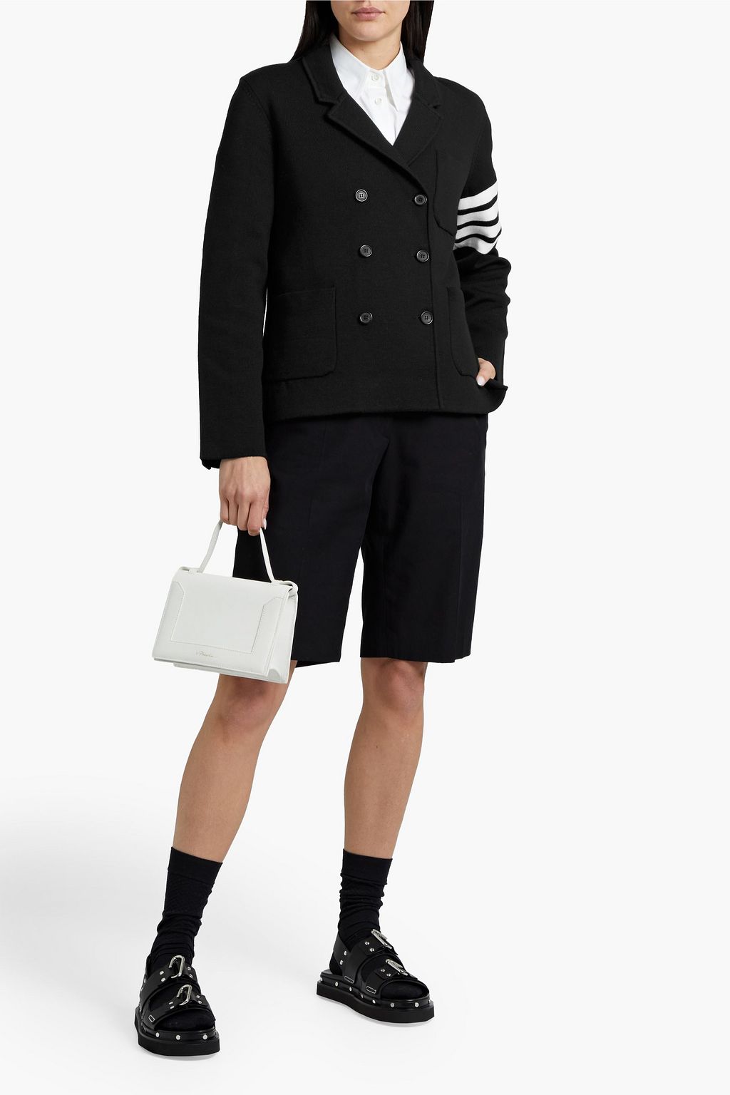 THOM BROWNE Double-breasted striped merino-wool blend blazer