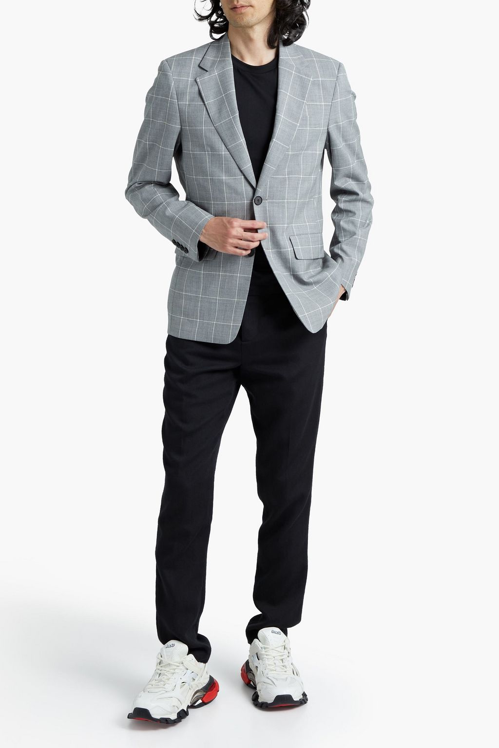 SANDRO Checked wool blazer