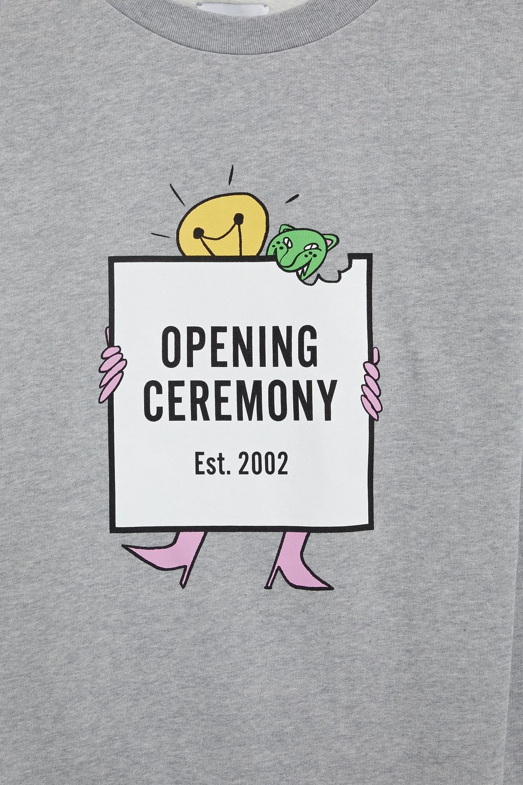 OPENING CEREMONY Printed mélange cotton-fleece hoodie