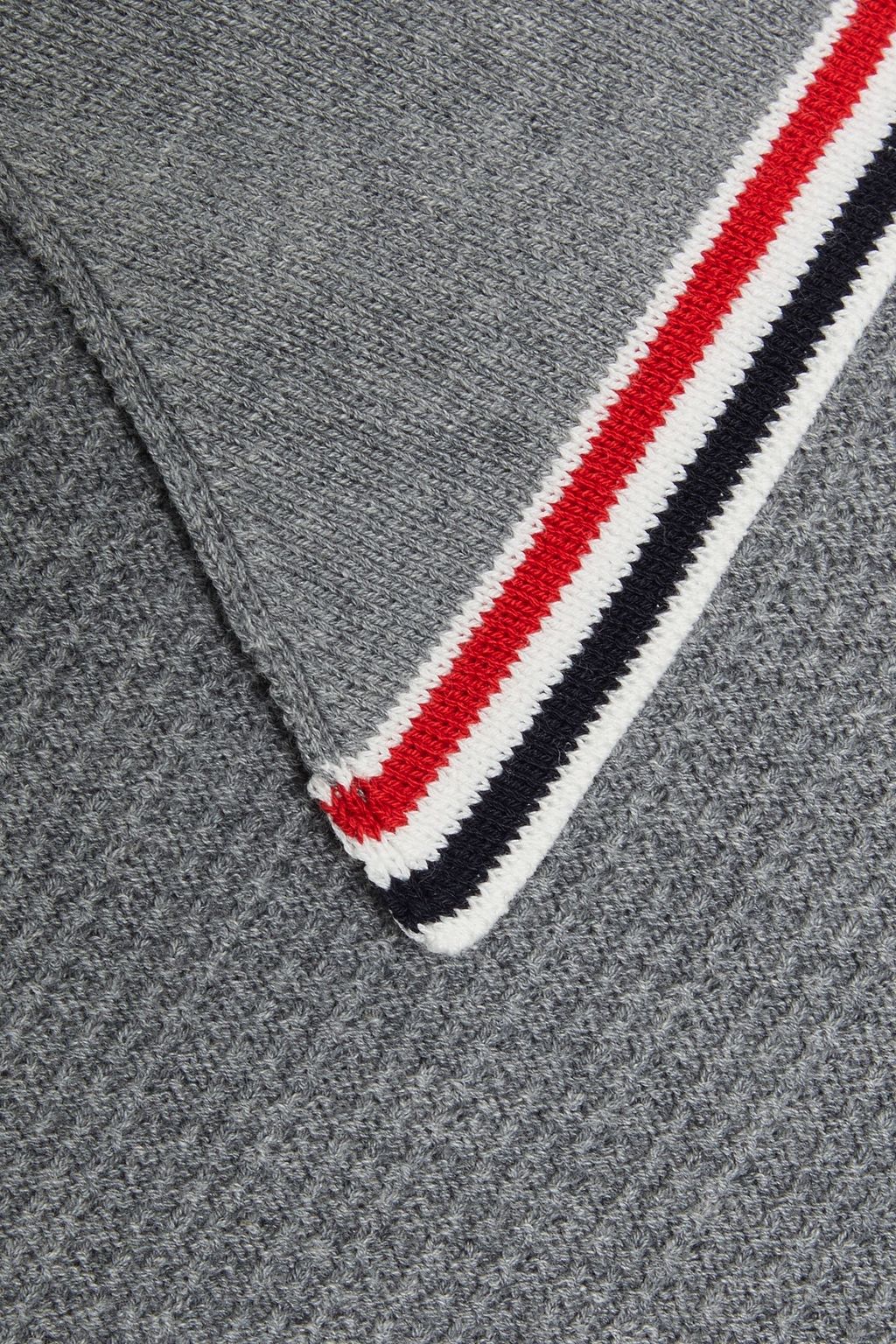 THOM BROWNE Striped waffle-knit cotton mini dress