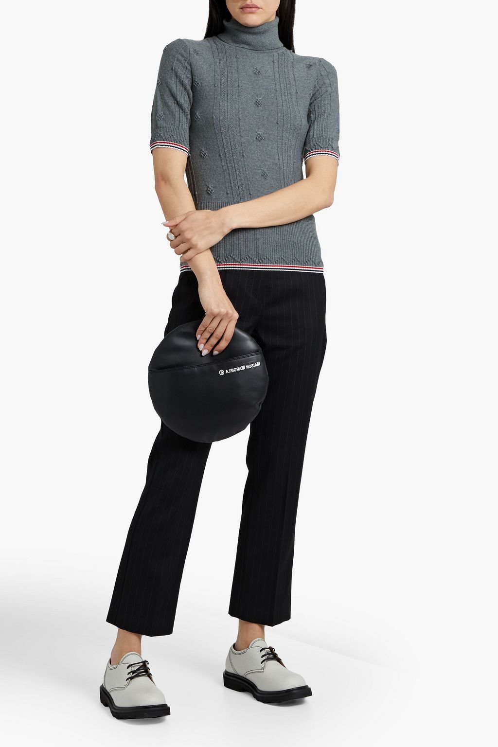 THOM BROWNE Embroidered merino wool turtleneck sweater