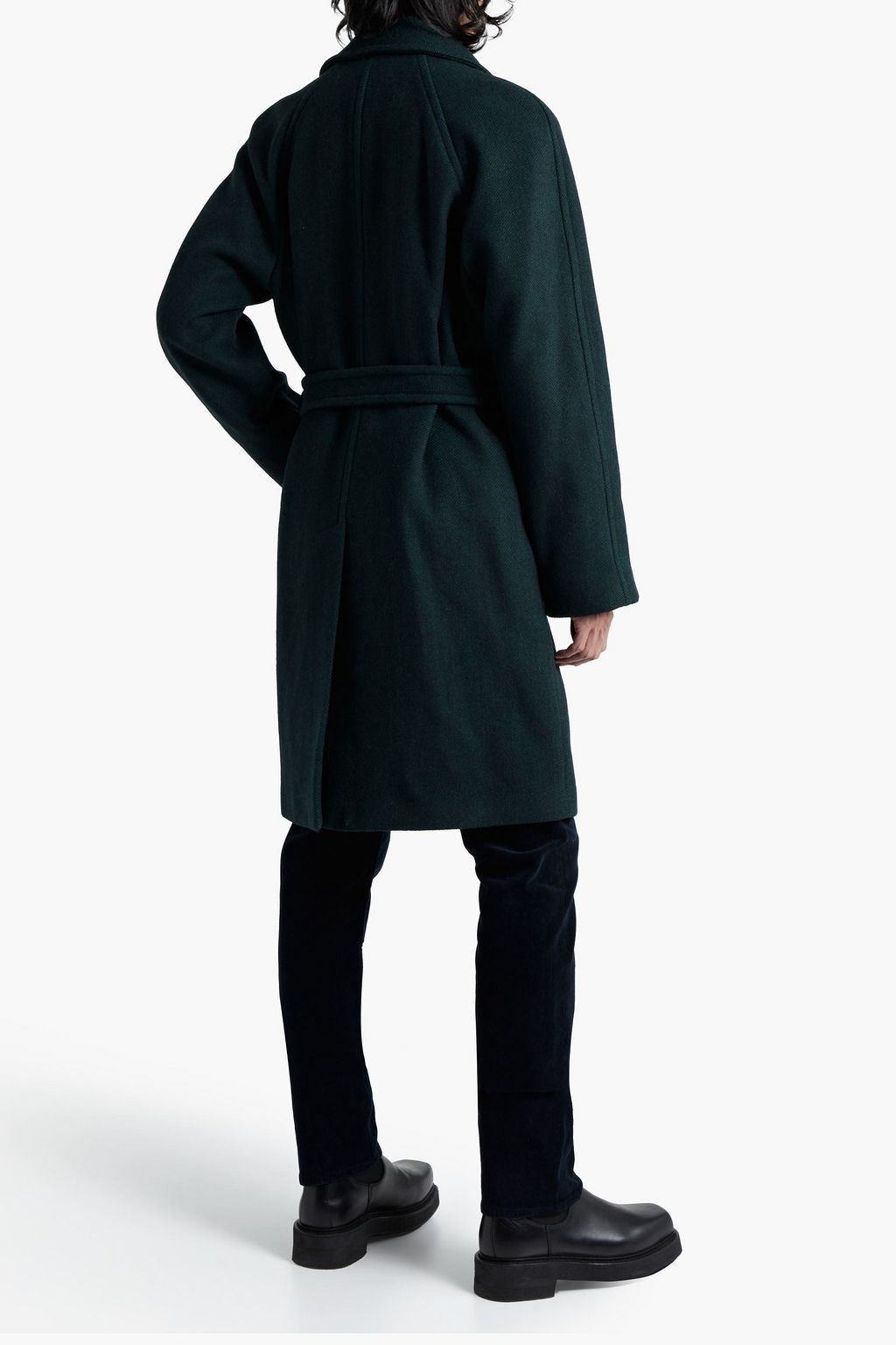 SANDRO Herringbone wool-blend coat