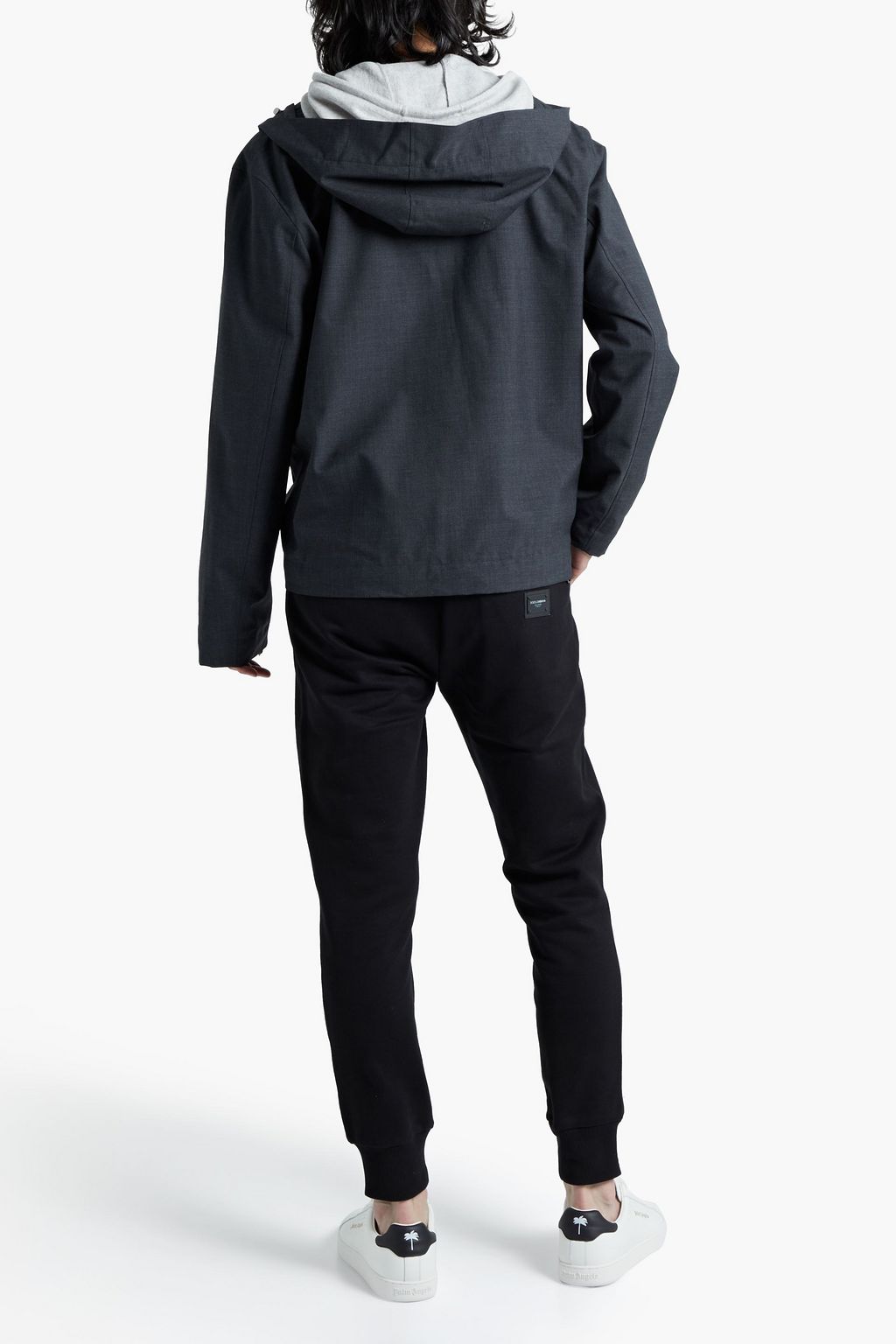 SANDRO Wool-blend hooded jacket