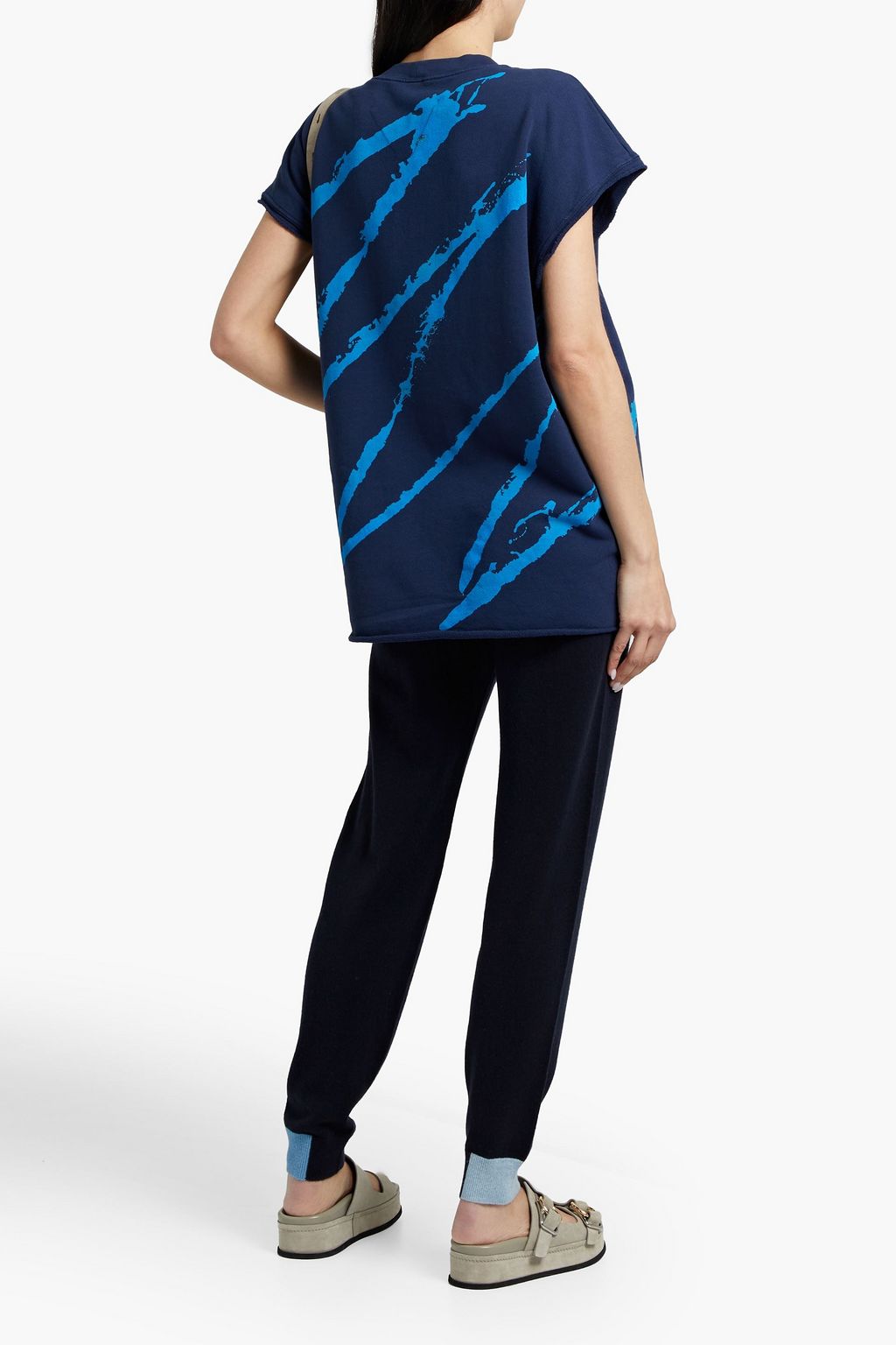 RAQUEL ALLEGRA Printed cotton-fleece sweatshirt