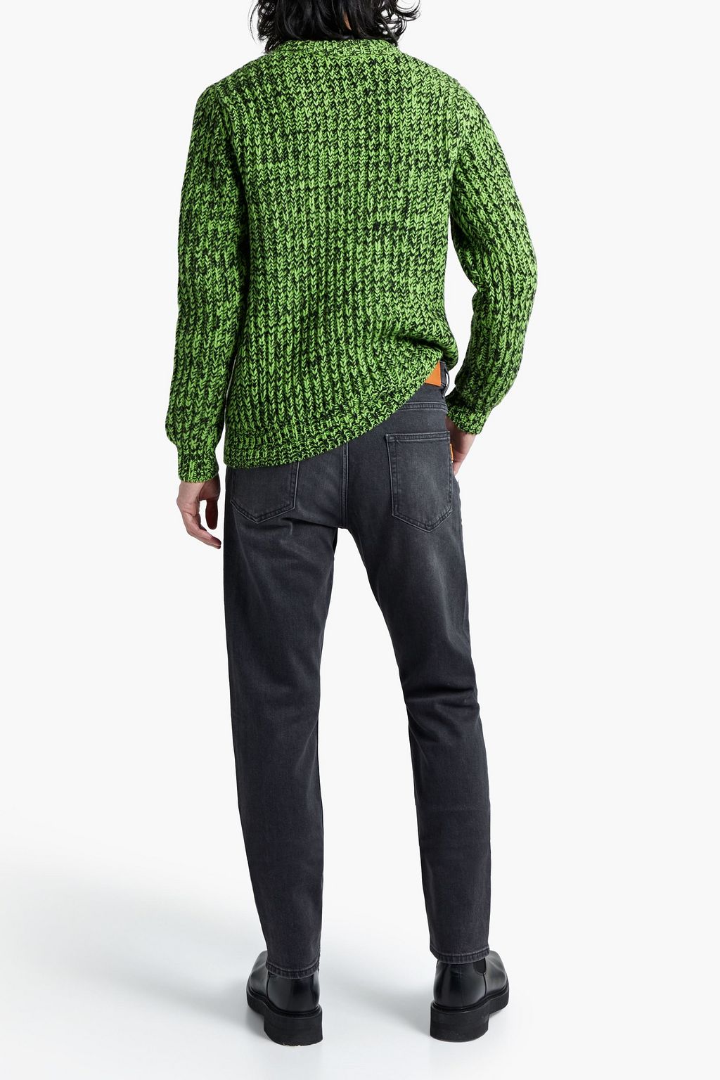 SANDRO Marled ribbed wool-blend sweater