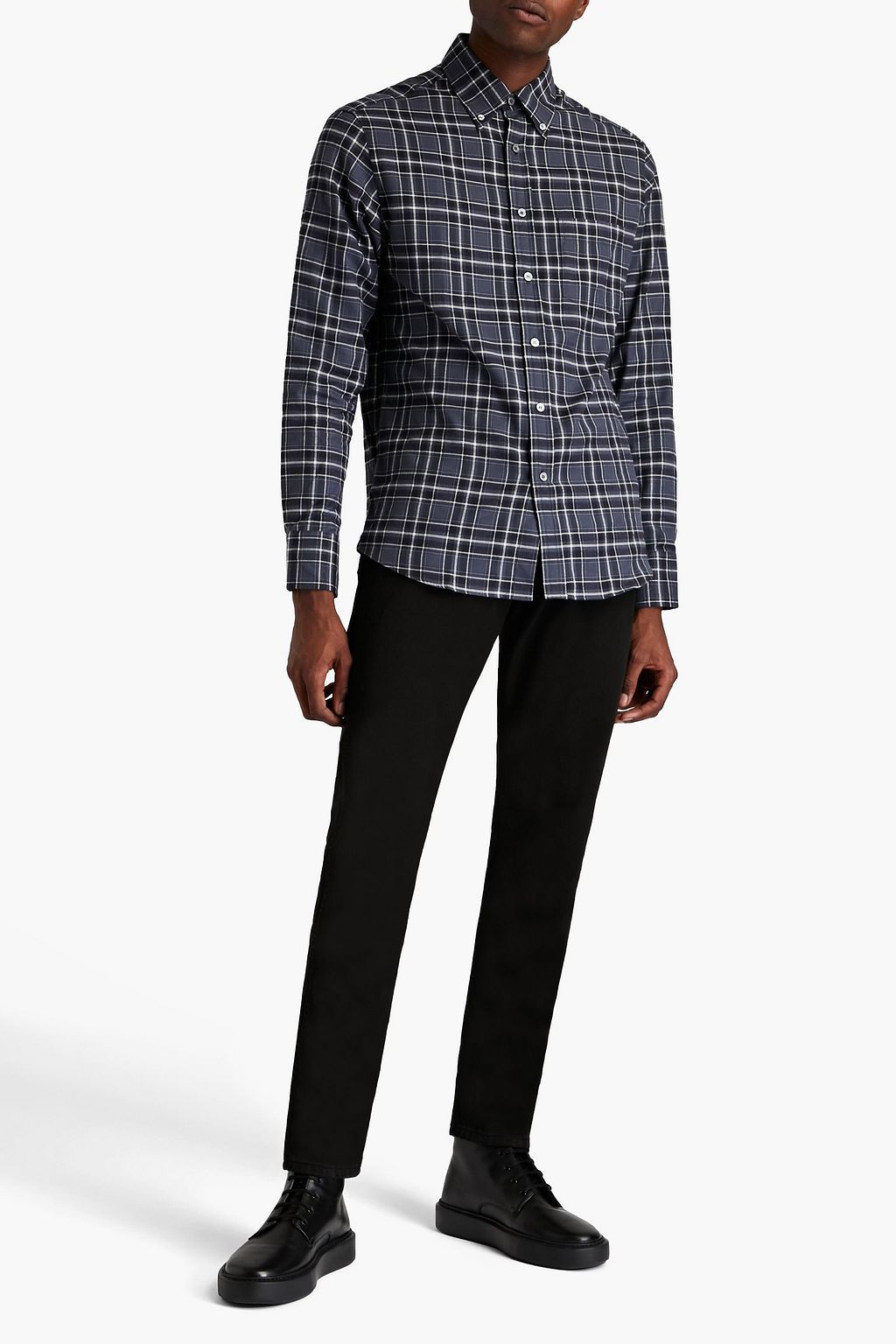 DUNHILL Checked cotton-twill shirt