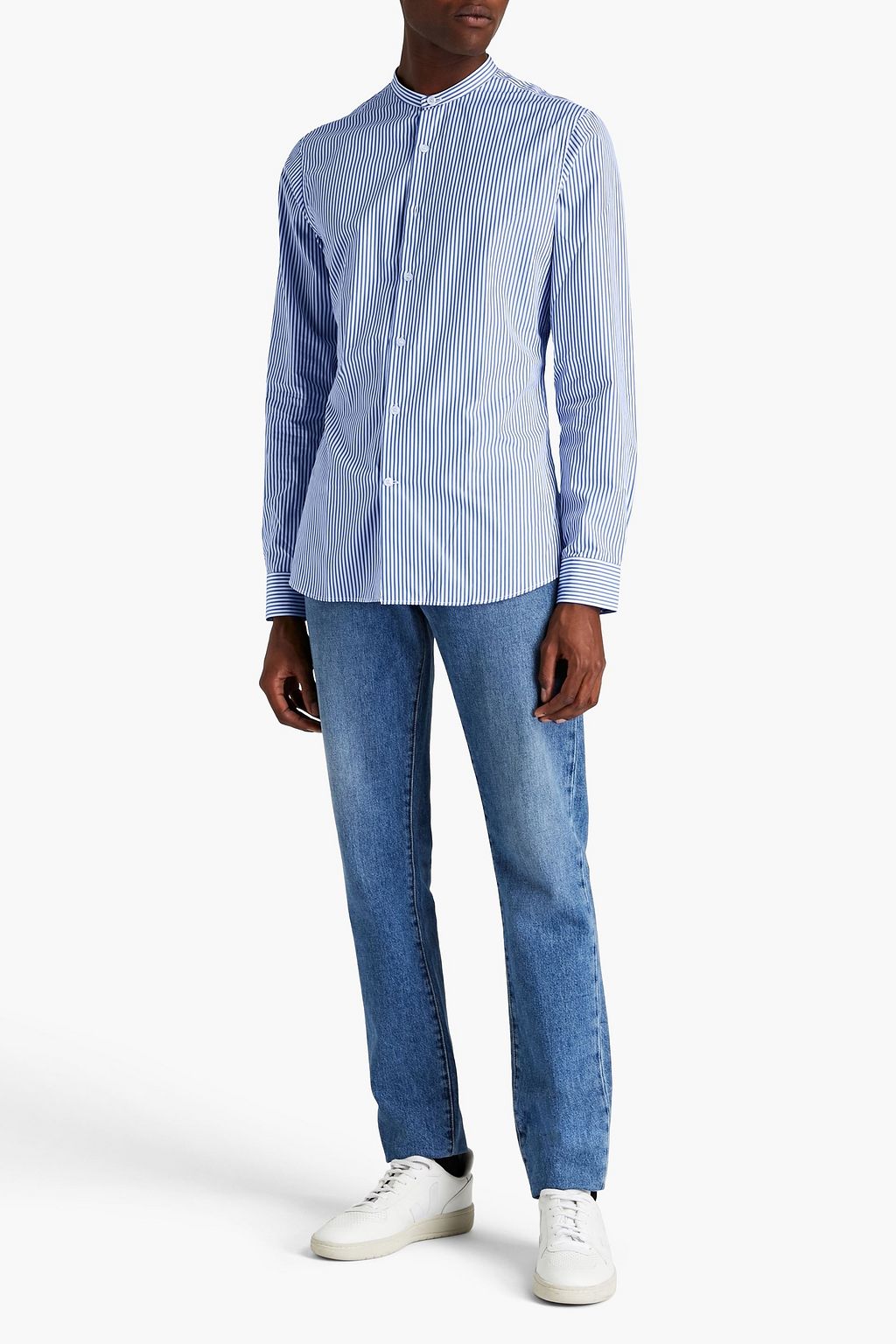 DUNHILL Striped cotton-poplin shirt