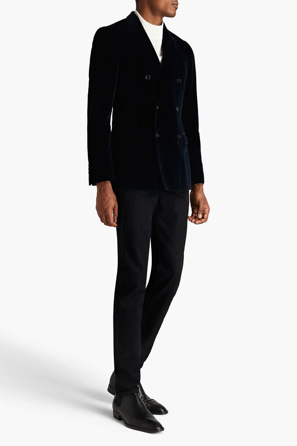 DOLCE & GABBANA Double-breasted cotton-velvet blazer
