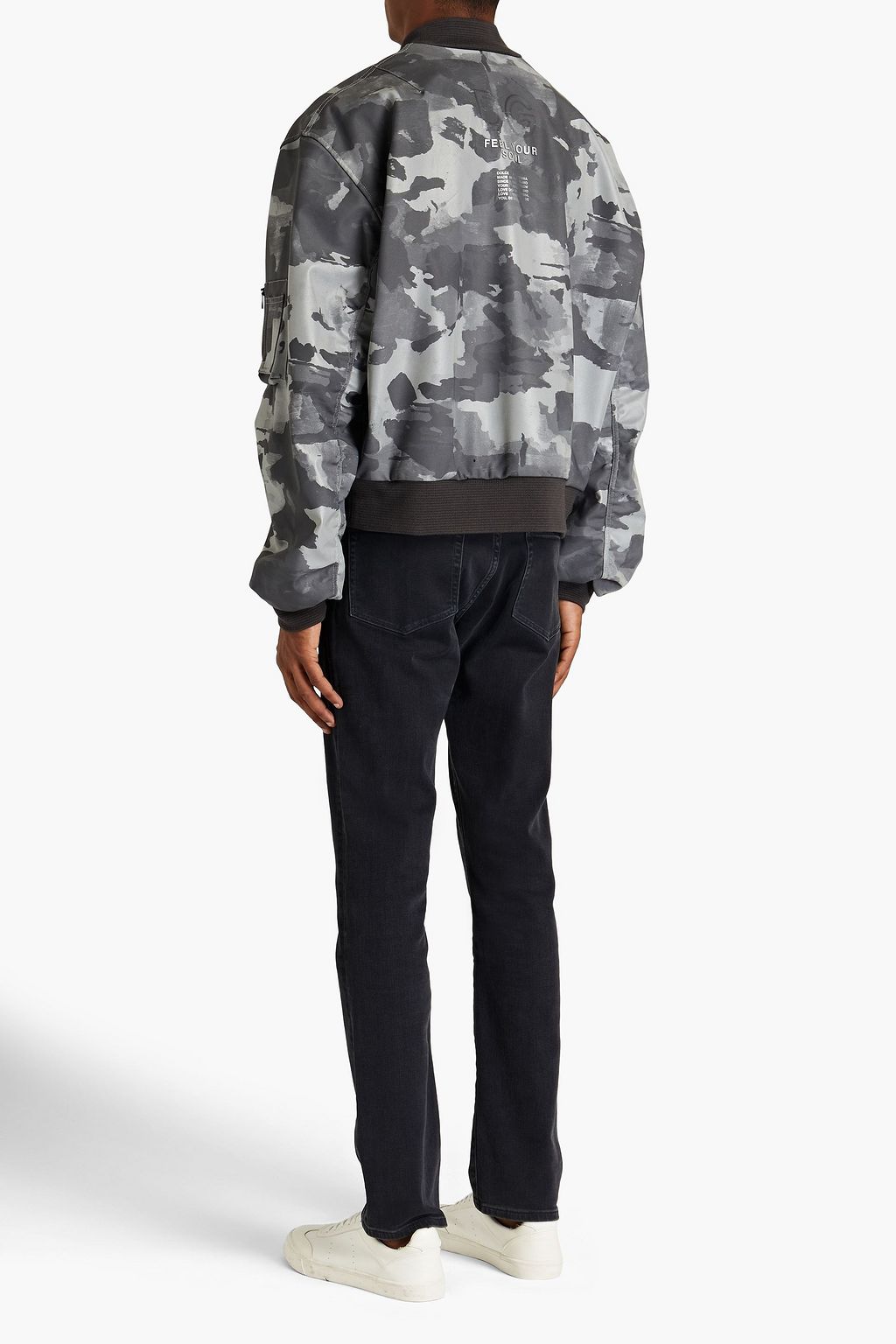 DOLCE & GABBANA Printed faux leather bomber jacket