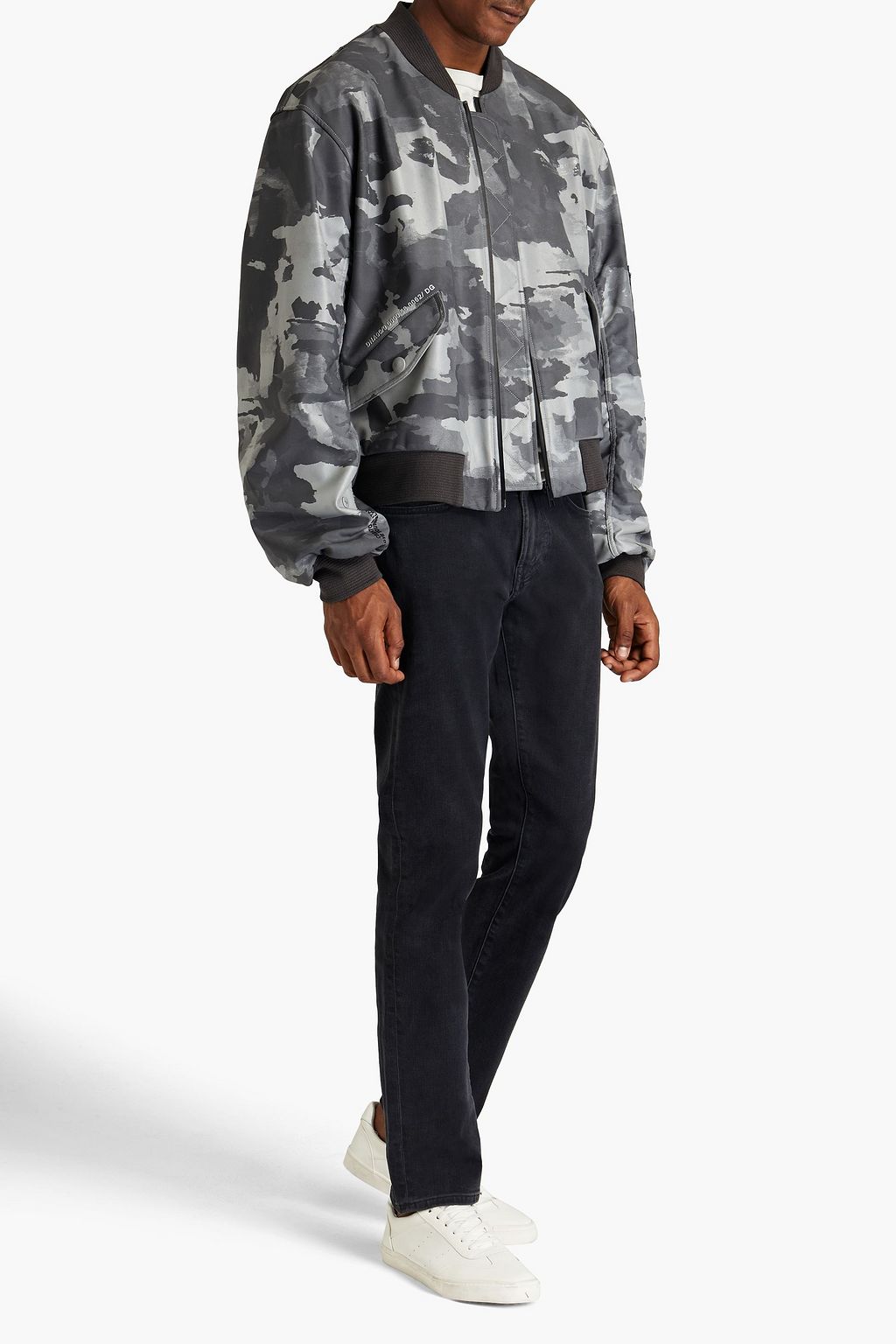 DOLCE & GABBANA Printed faux leather bomber jacket