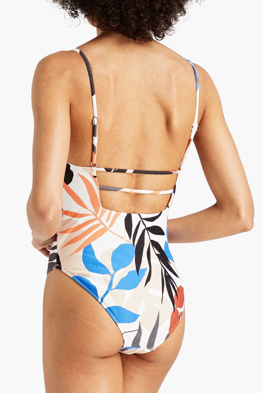 SEAFOLLY Ribbed printed swimsuit