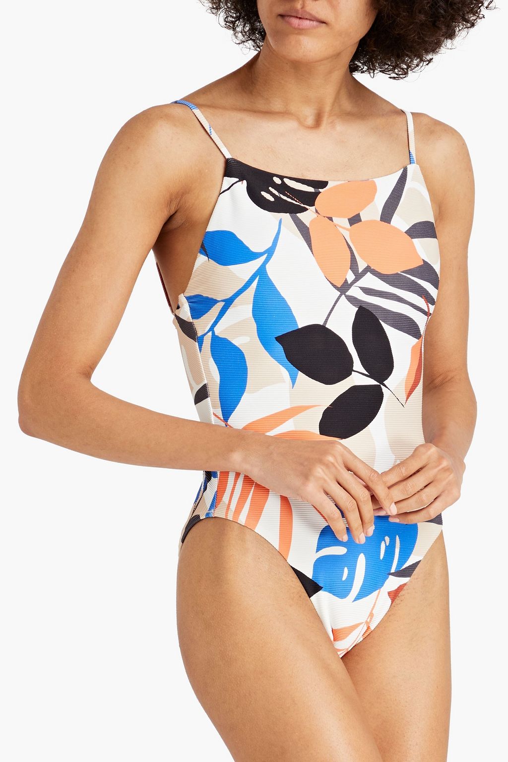 SEAFOLLY Ribbed printed swimsuit
