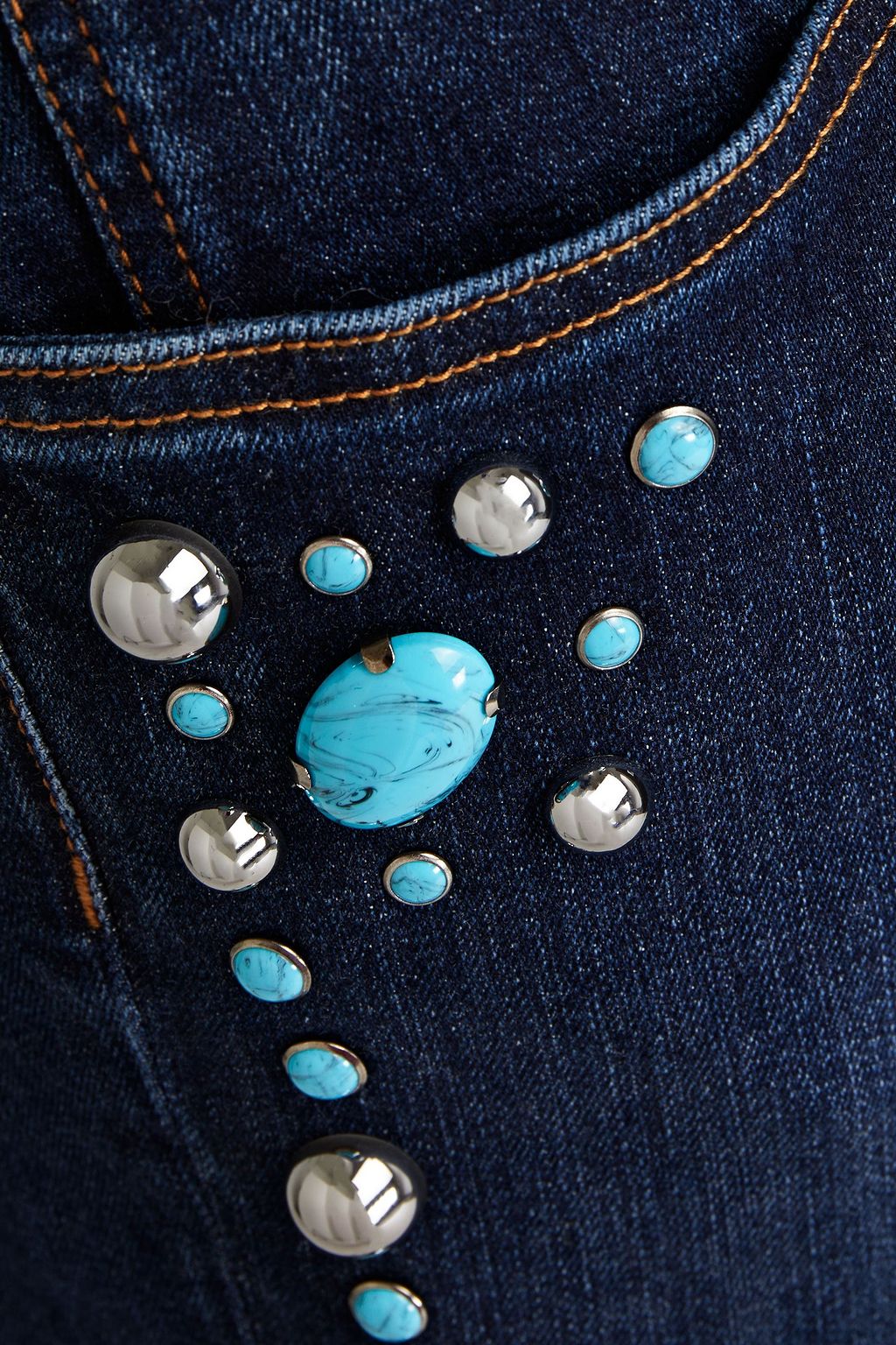 DOLCE & GABBANA Skinny-fit cropped studded denim jeans