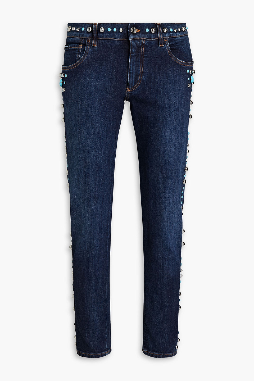 Dolce&Gabbana Skinny-fit cropped studded denim jeans