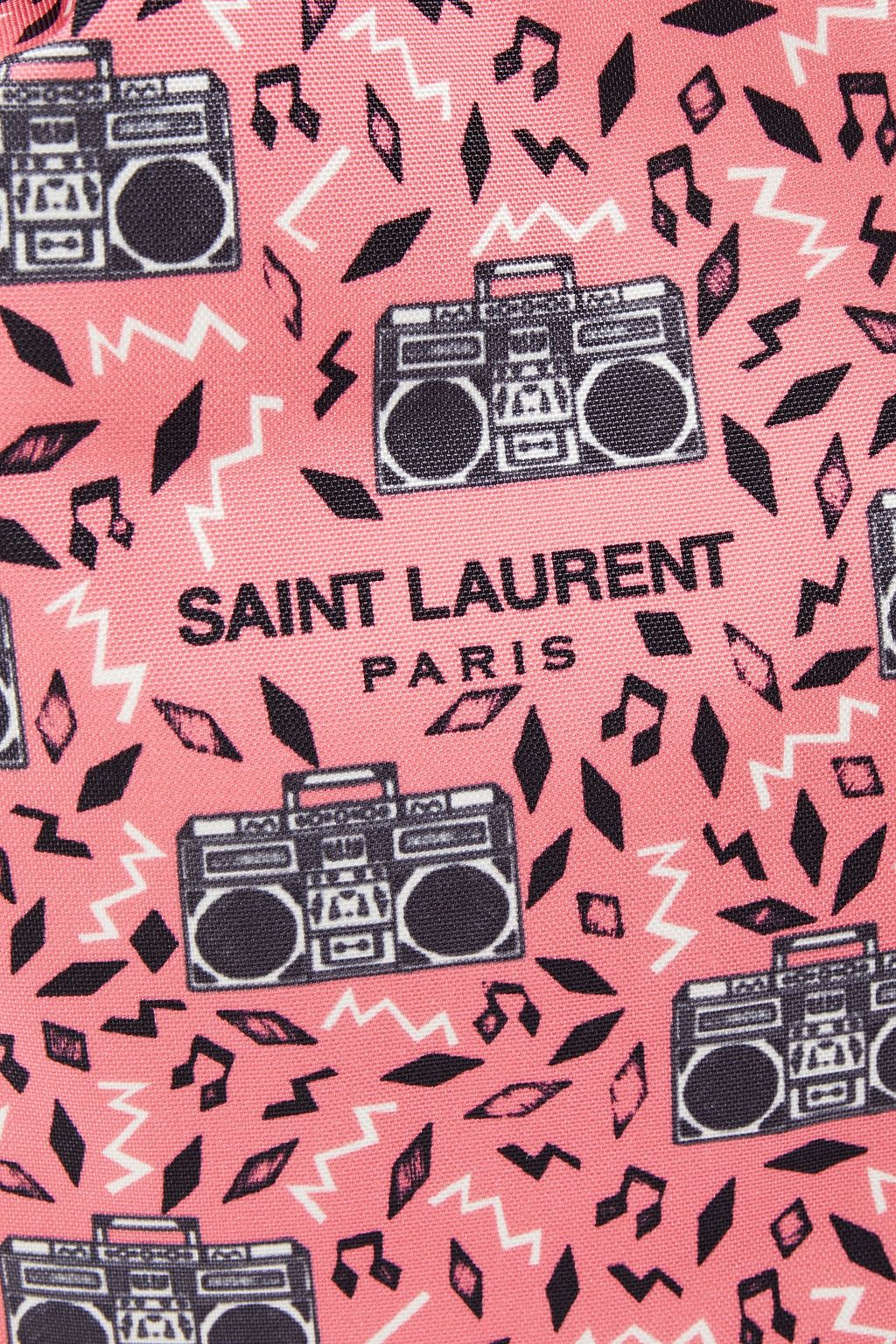 SAINT LAURENT Leather-trimmed printed canvas backpack