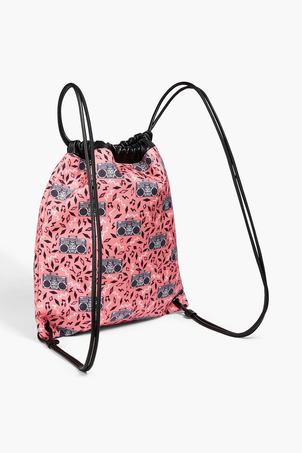 SAINT LAURENT Leather-trimmed printed canvas backpack