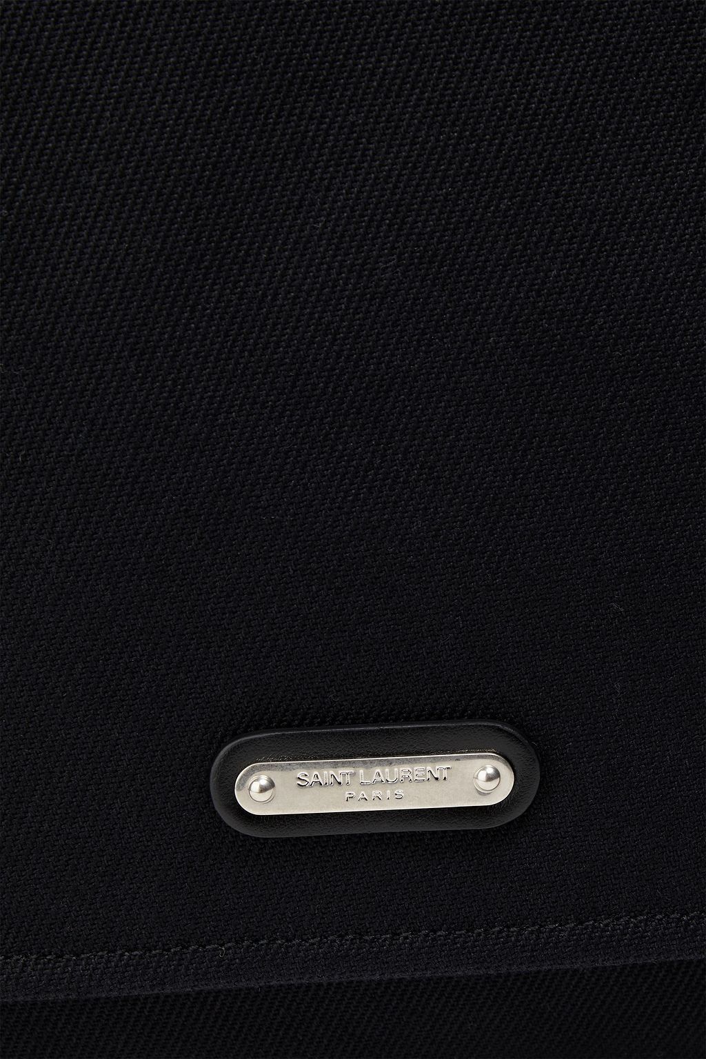SAINT LAURENT Leather-trimmed canvas messenger bag